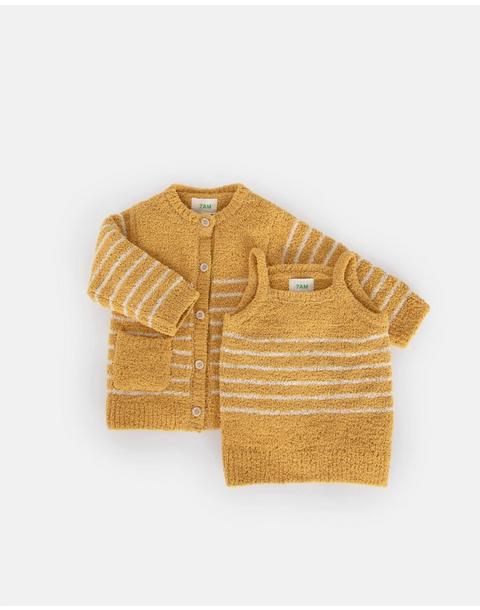 Camisole & Cardigan Set Fuzzy - Amber/Ecru
