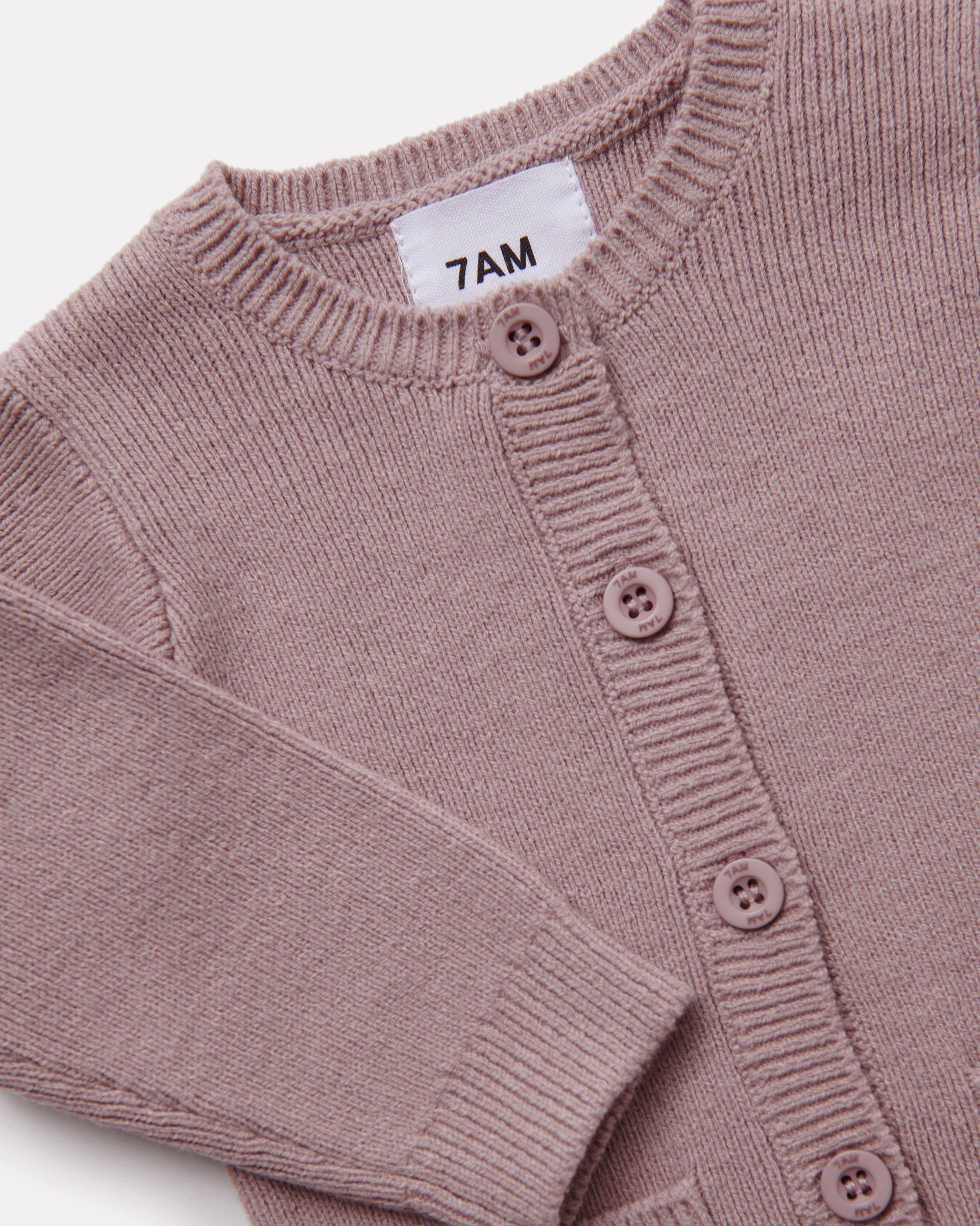Long Sleeve Ribbed Romper - Ash Rose image number 3