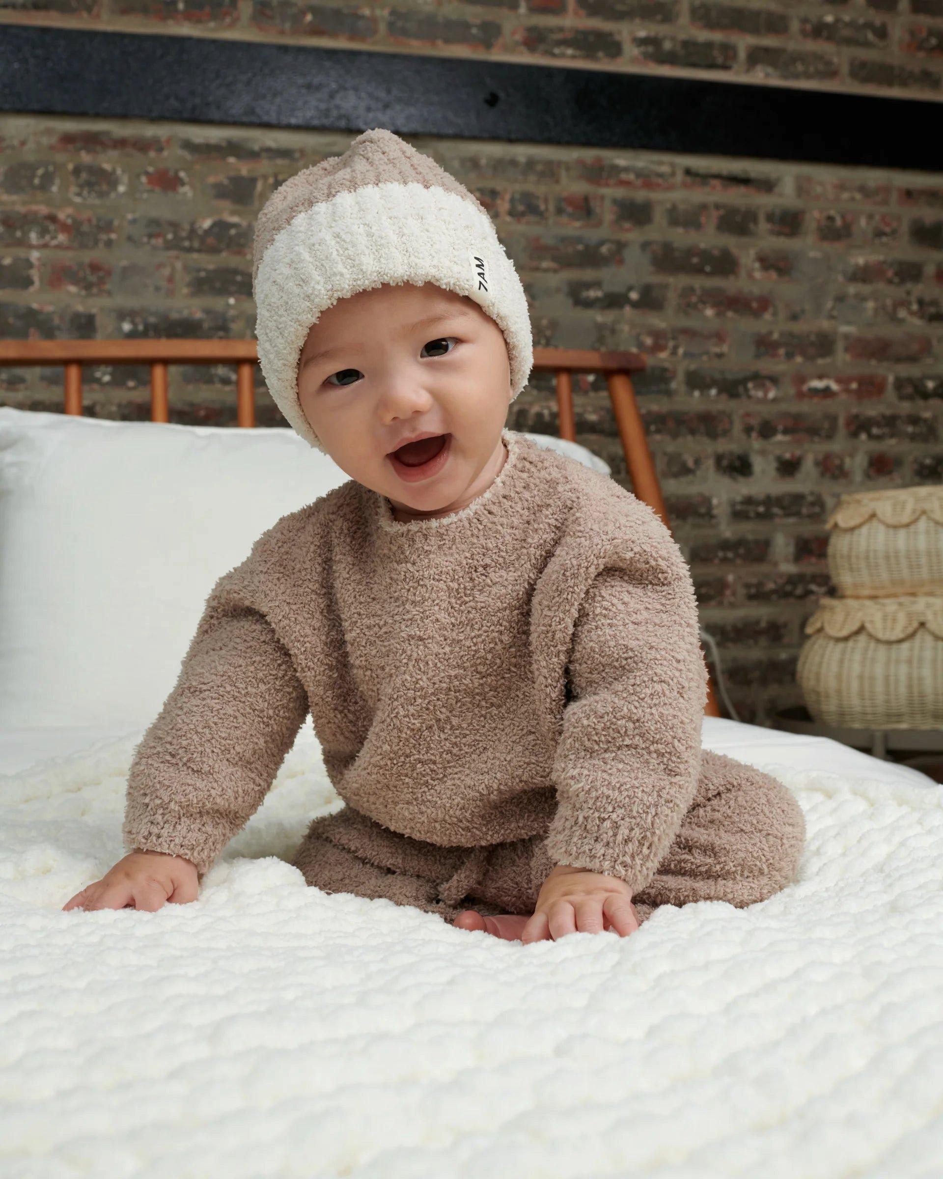 Boxy Sweater Fuzzy - Taupe image number 1