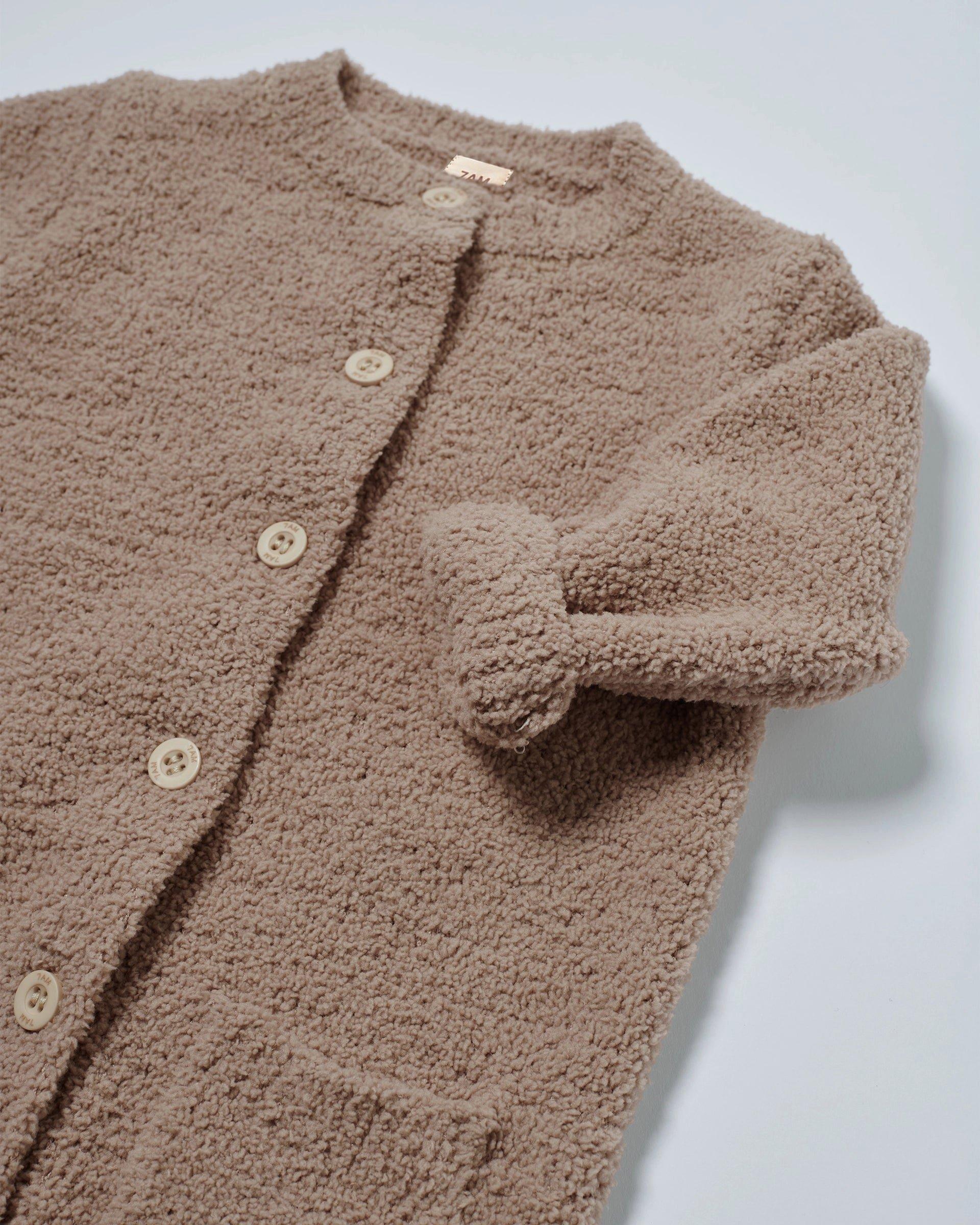 Long Sleeve Jumpsuit Fuzzy - Taupe image number 2