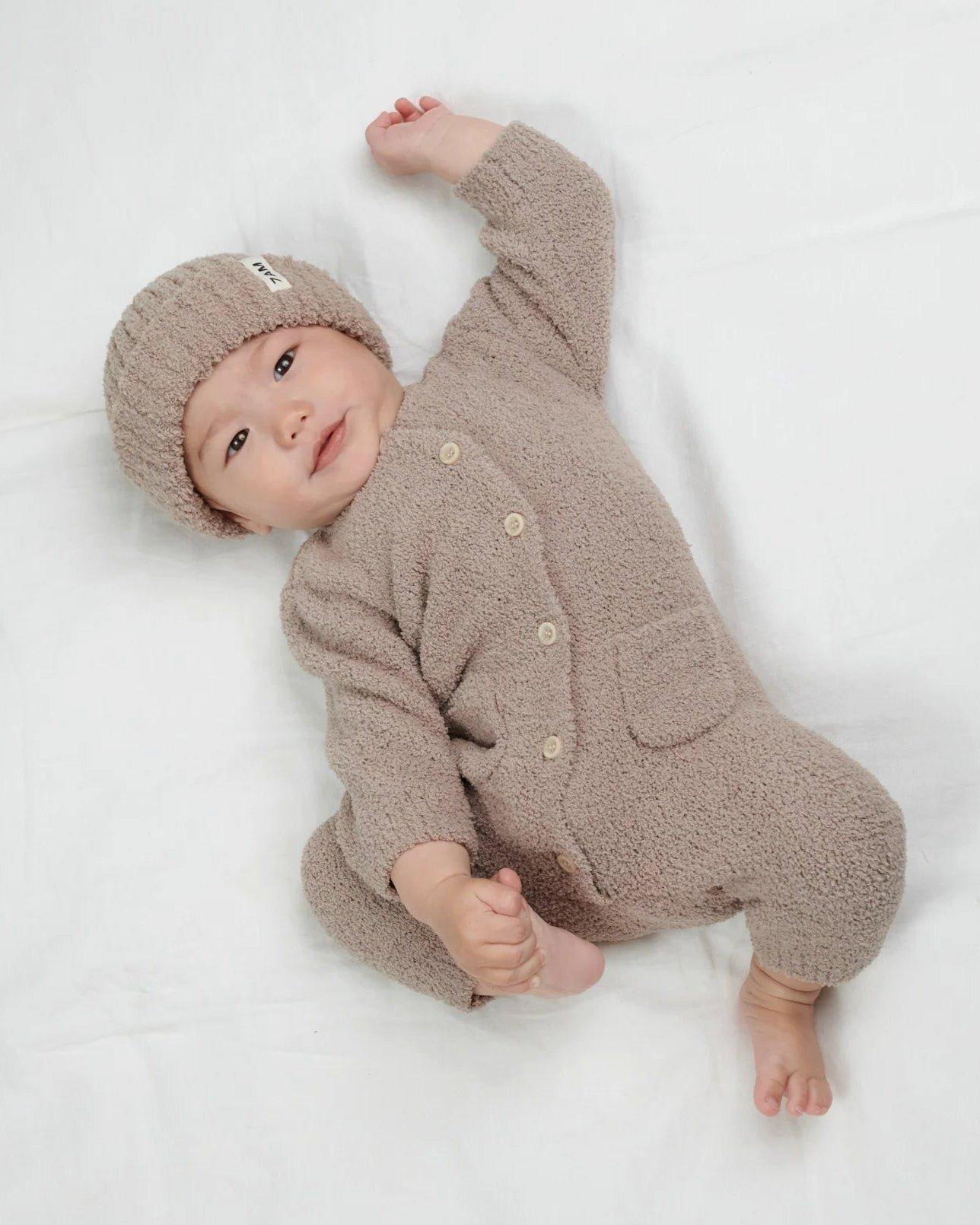 Long Sleeve Jumpsuit Fuzzy - Taupe image number 3