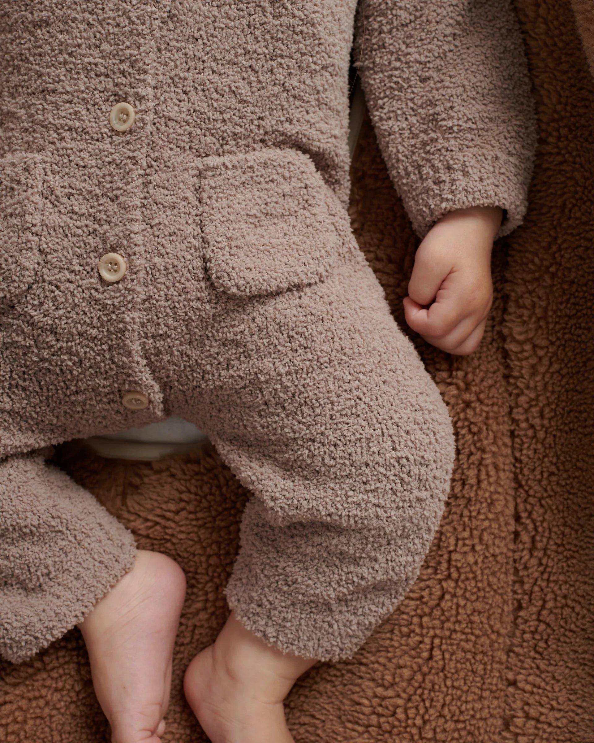 Long Sleeve Jumpsuit Fuzzy - Taupe image number 4