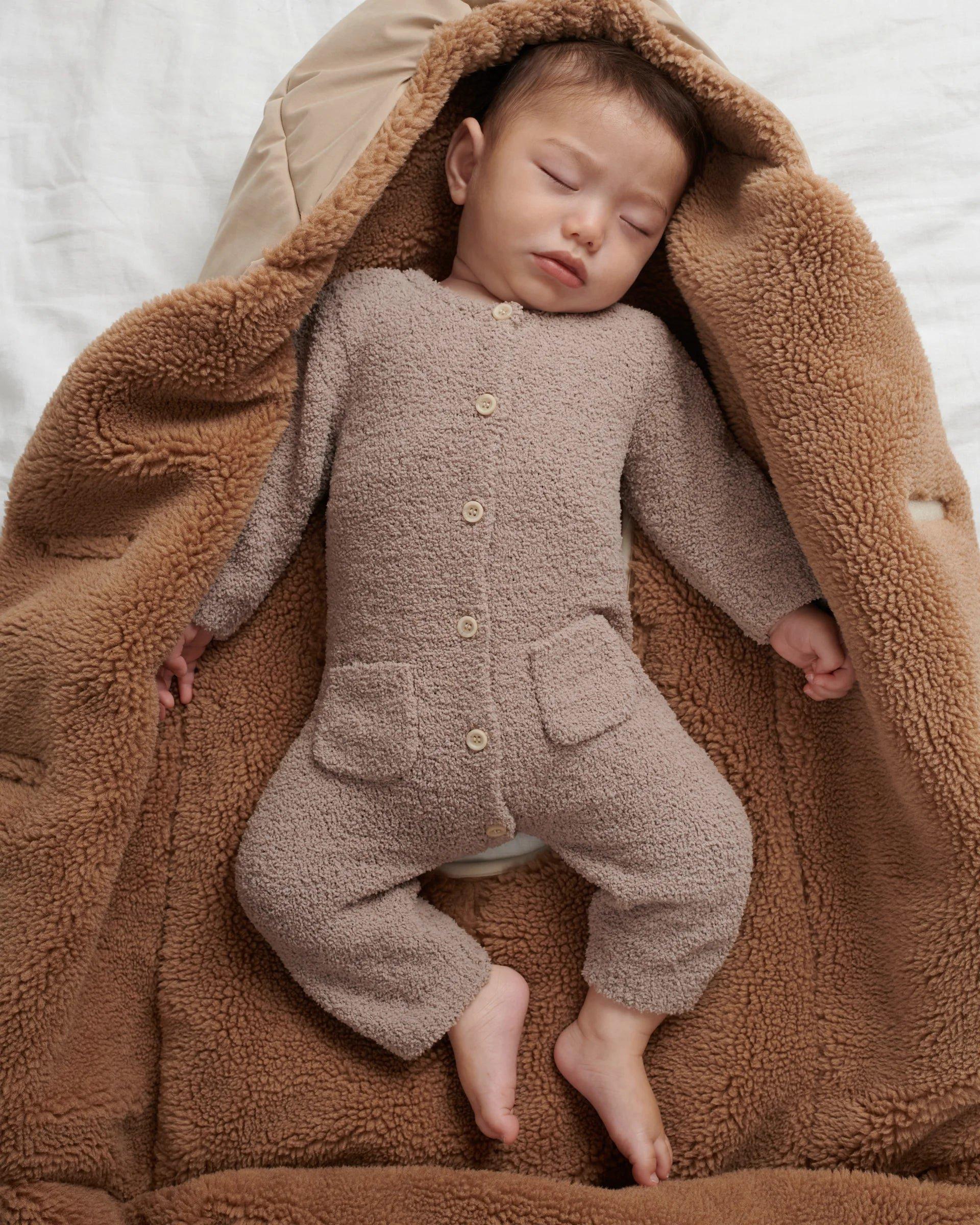 Long Sleeve Jumpsuit Fuzzy - Taupe image number 1