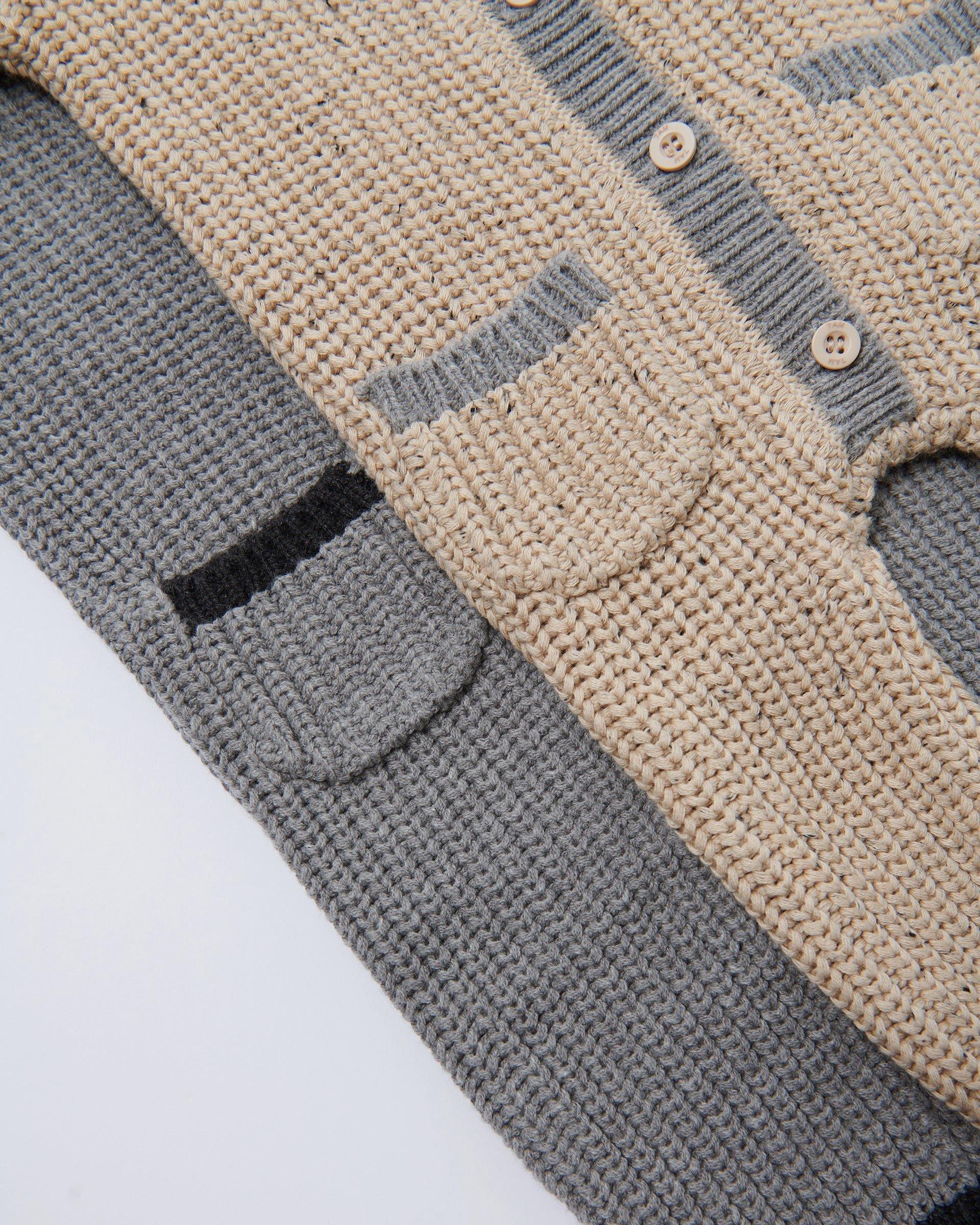 Long Sleeve Chunky Romper - Oat/Heather Grey image number 3
