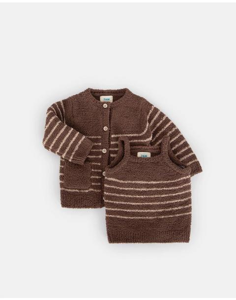 Camisole & Cardigan Set Fuzzy - Choco/Pecan