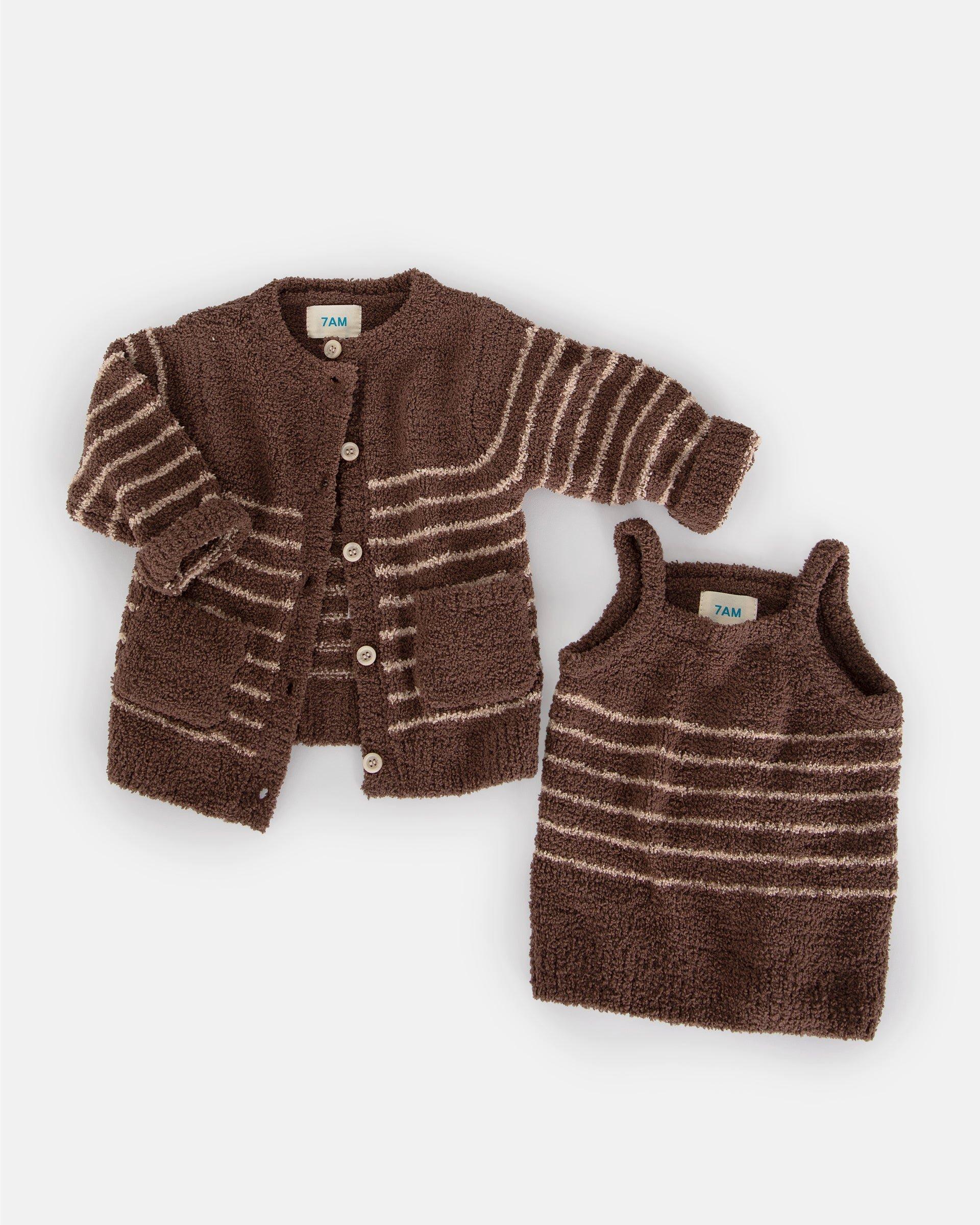 Camisole & Cardigan Set Fuzzy - Choco/Pecan image number 1
