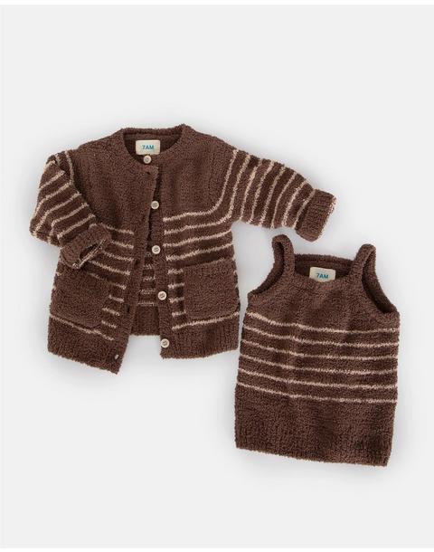 Camisole & Cardigan Set Fuzzy - Choco/Pecan