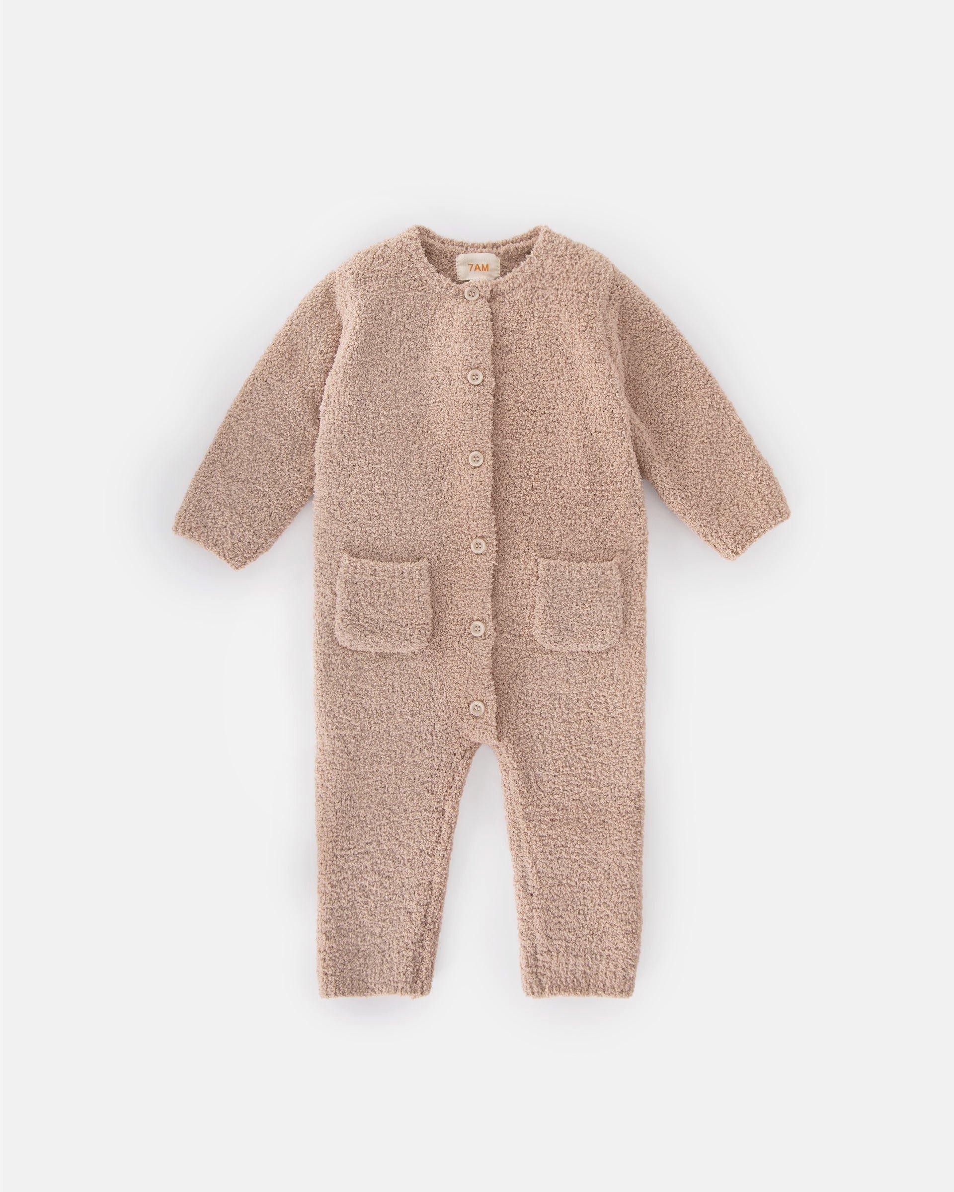 Long Sleeve Jumpsuit Fuzzy - Pecan