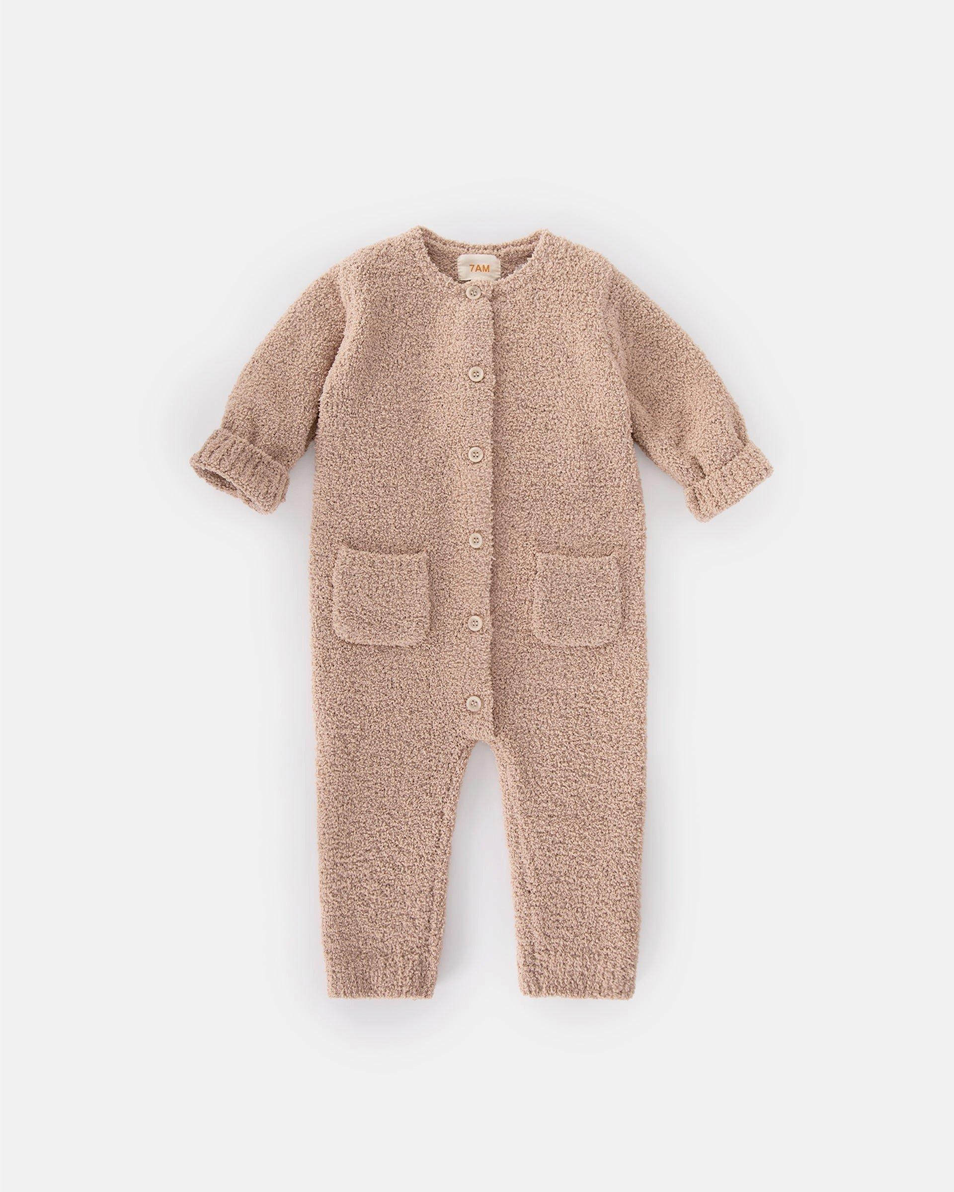 Long Sleeve Jumpsuit Fuzzy - Pecan image number 3