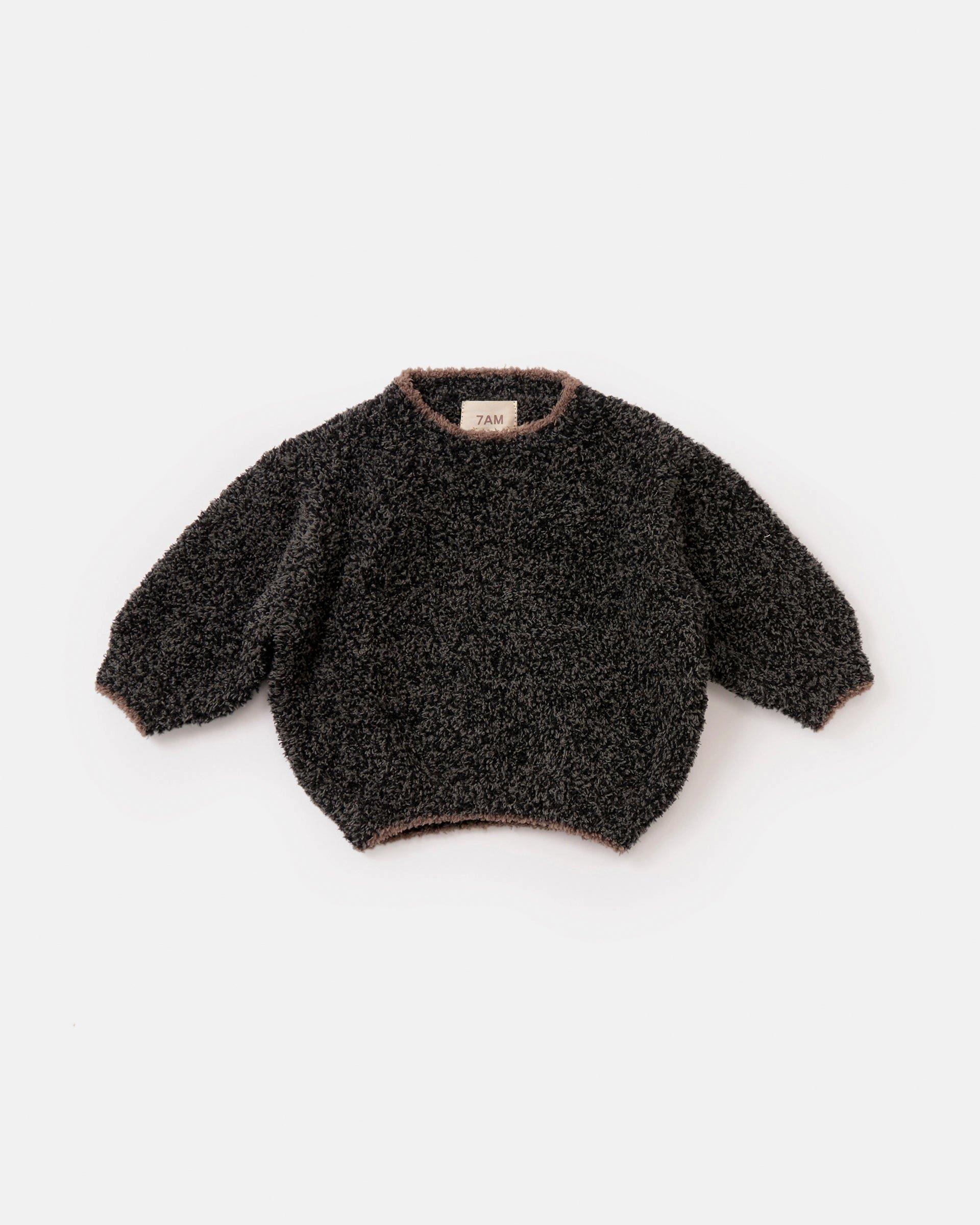 Boxy Sweater Fuzzy - Black Melange