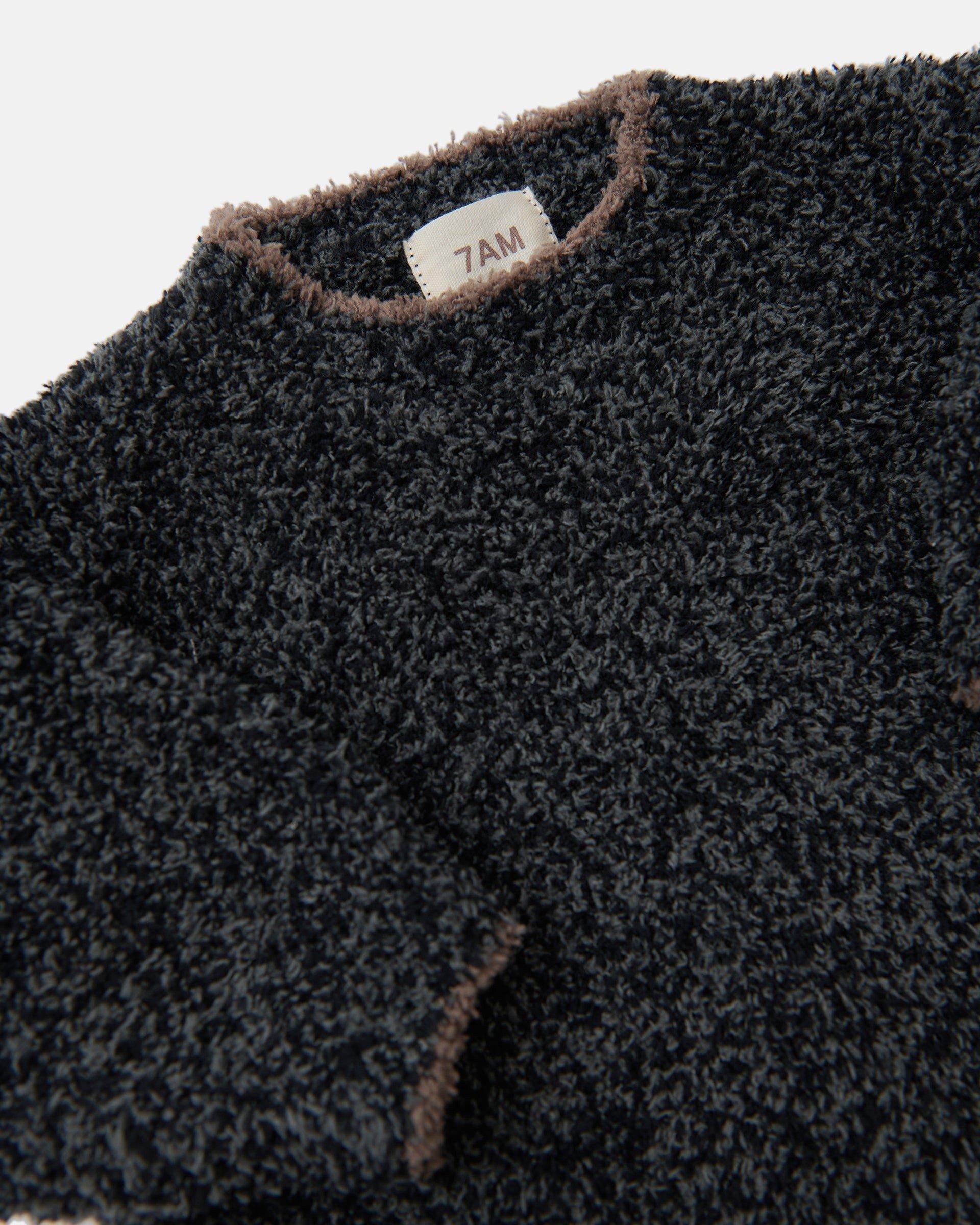 Boxy Sweater Fuzzy - Black Melange image number 3