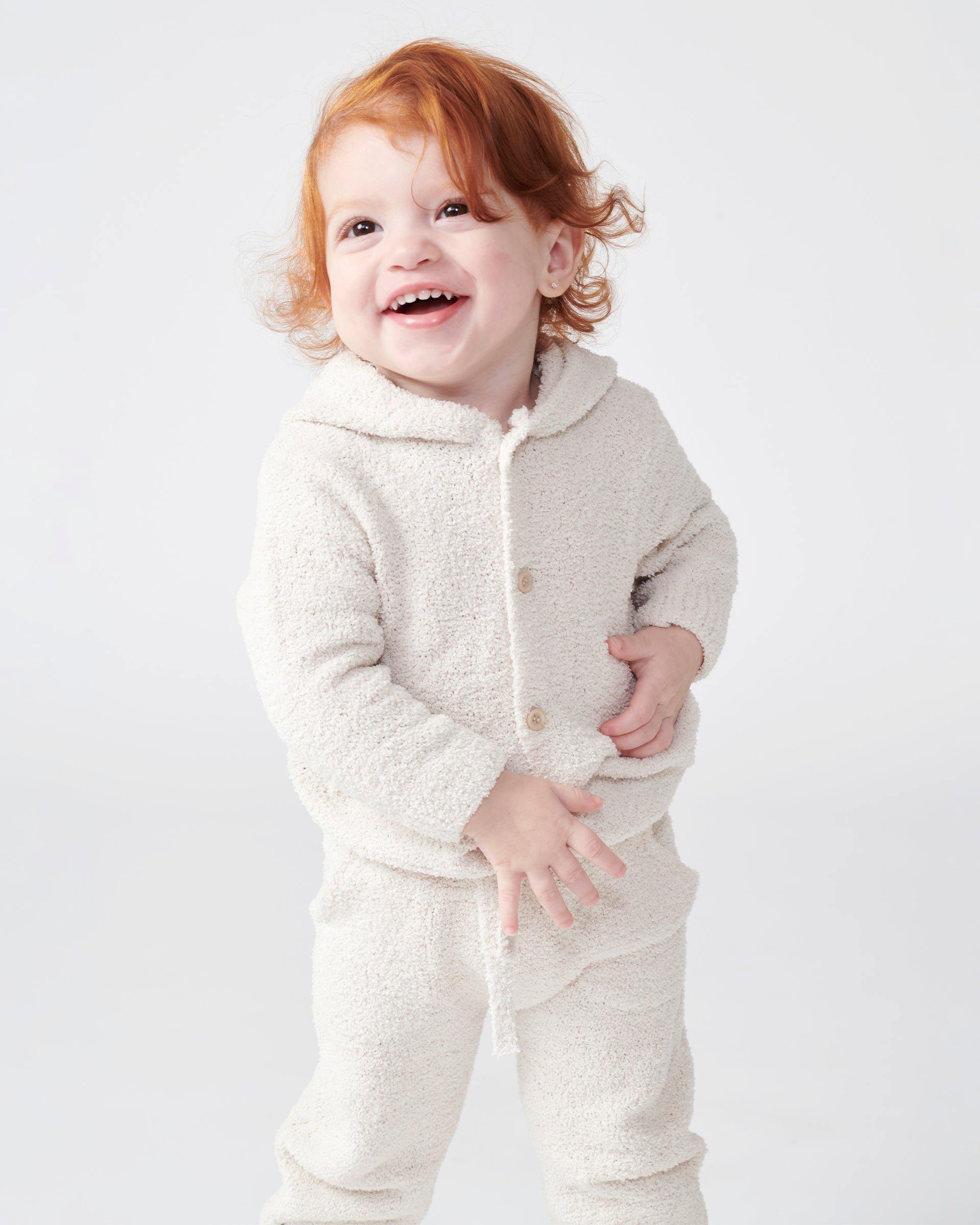 Hooded Cardigan Fuzzy - Ecru image number 1