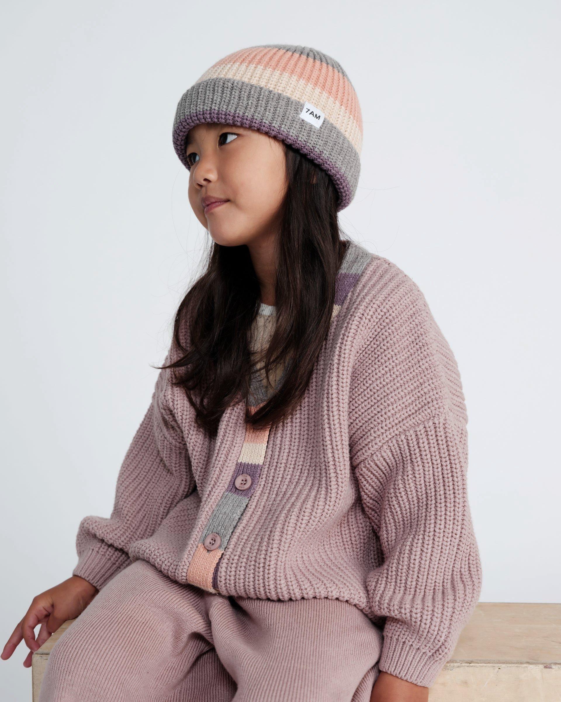 Beanie Stripe Chunky - Ash Rose Multicolor Stripe image number 3
