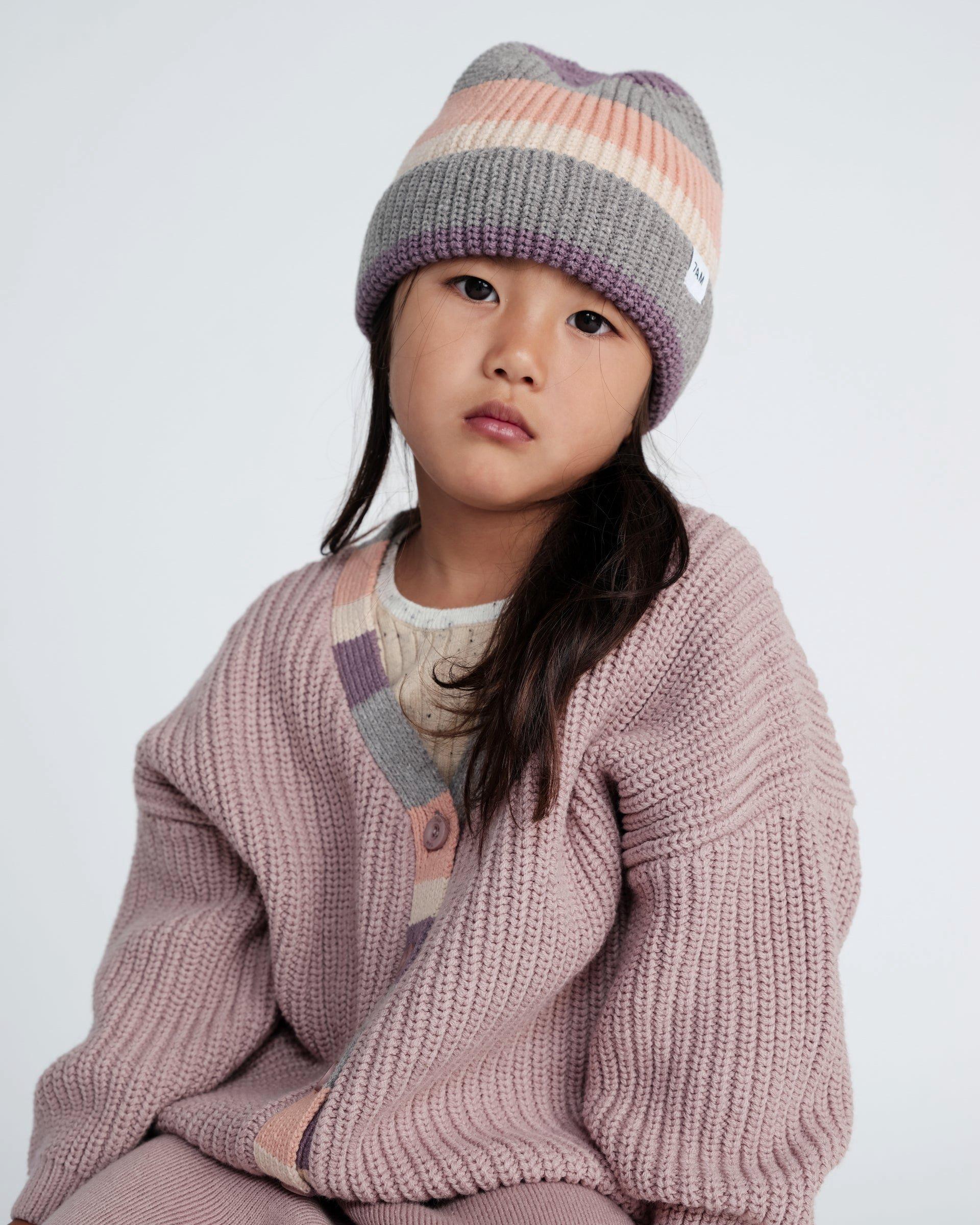 Beanie Stripe Chunky - Ash Rose Multicolor Stripe image number 4