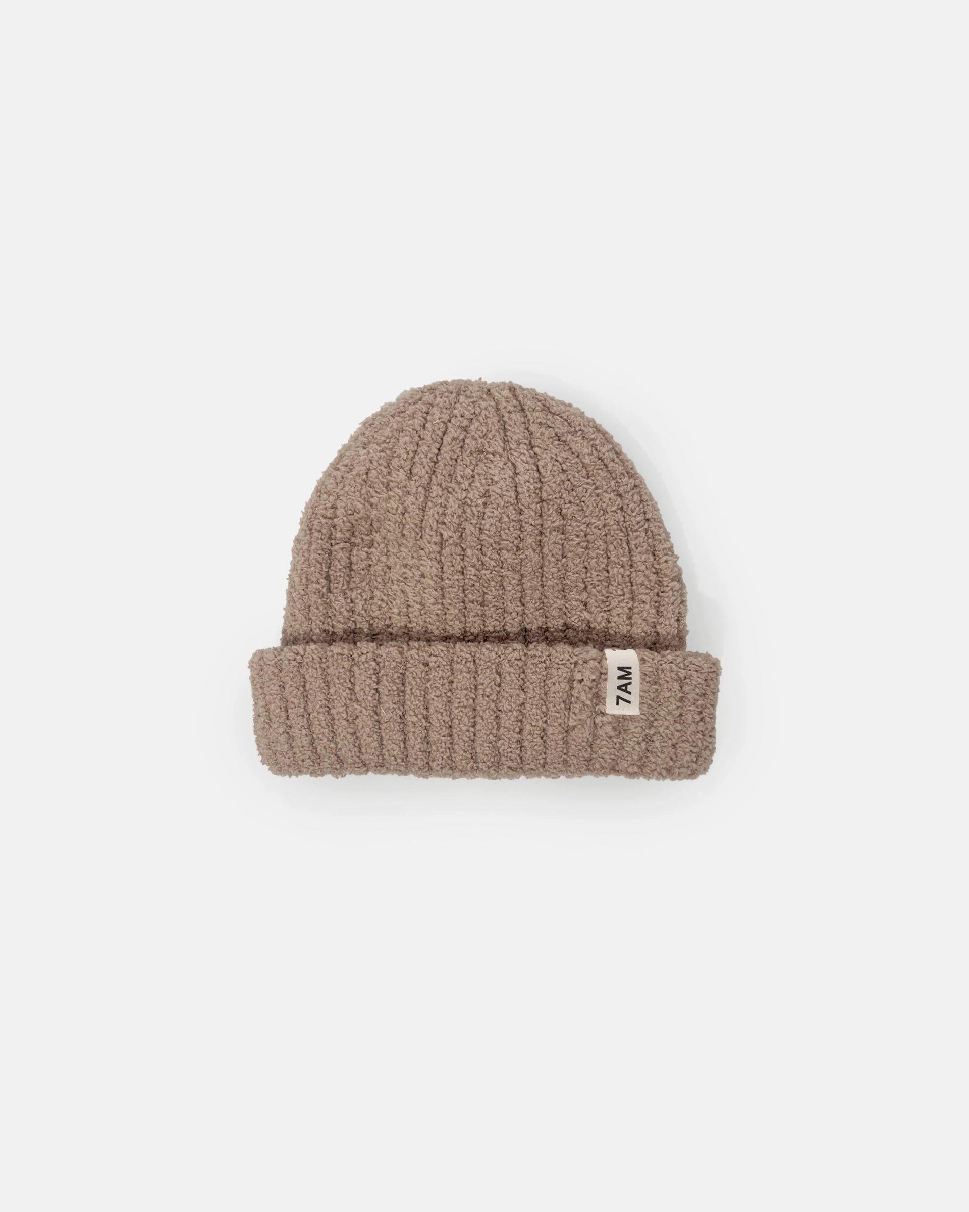 Ribbed Beanie Fuzzy - Taupe