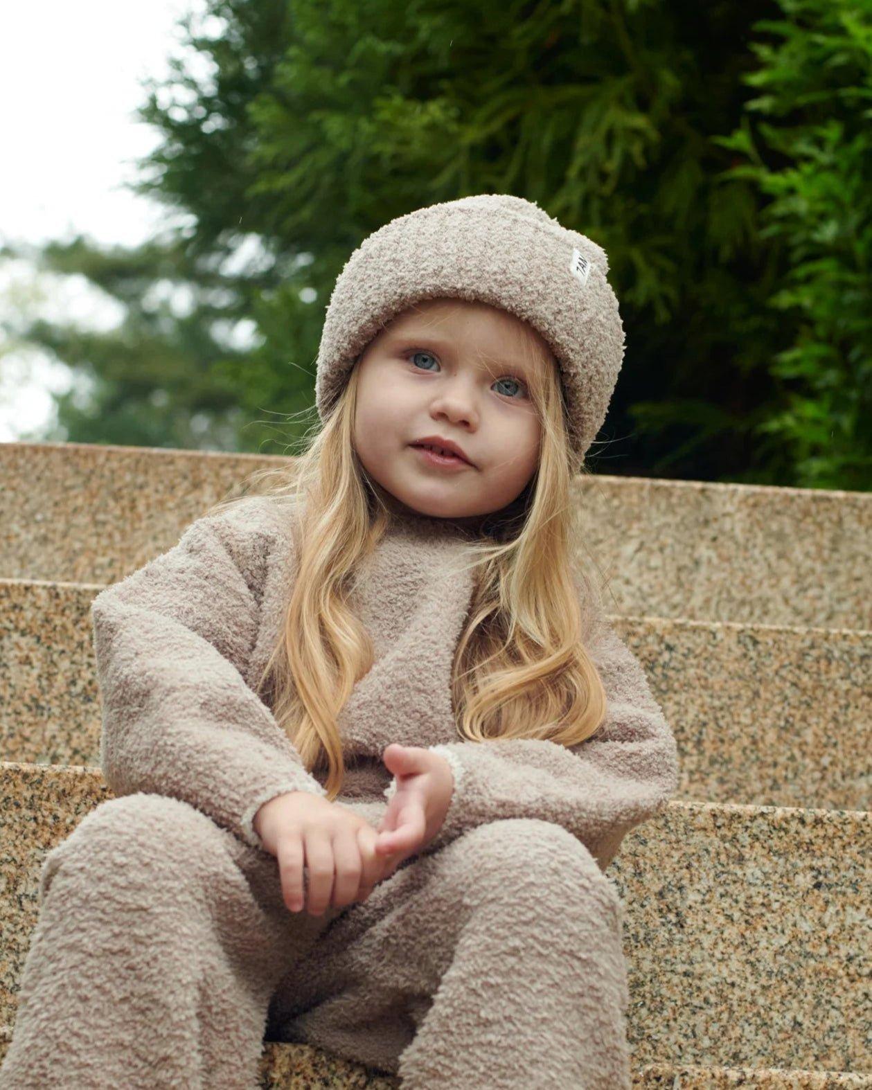 Ribbed Beanie Fuzzy - Taupe image number 3