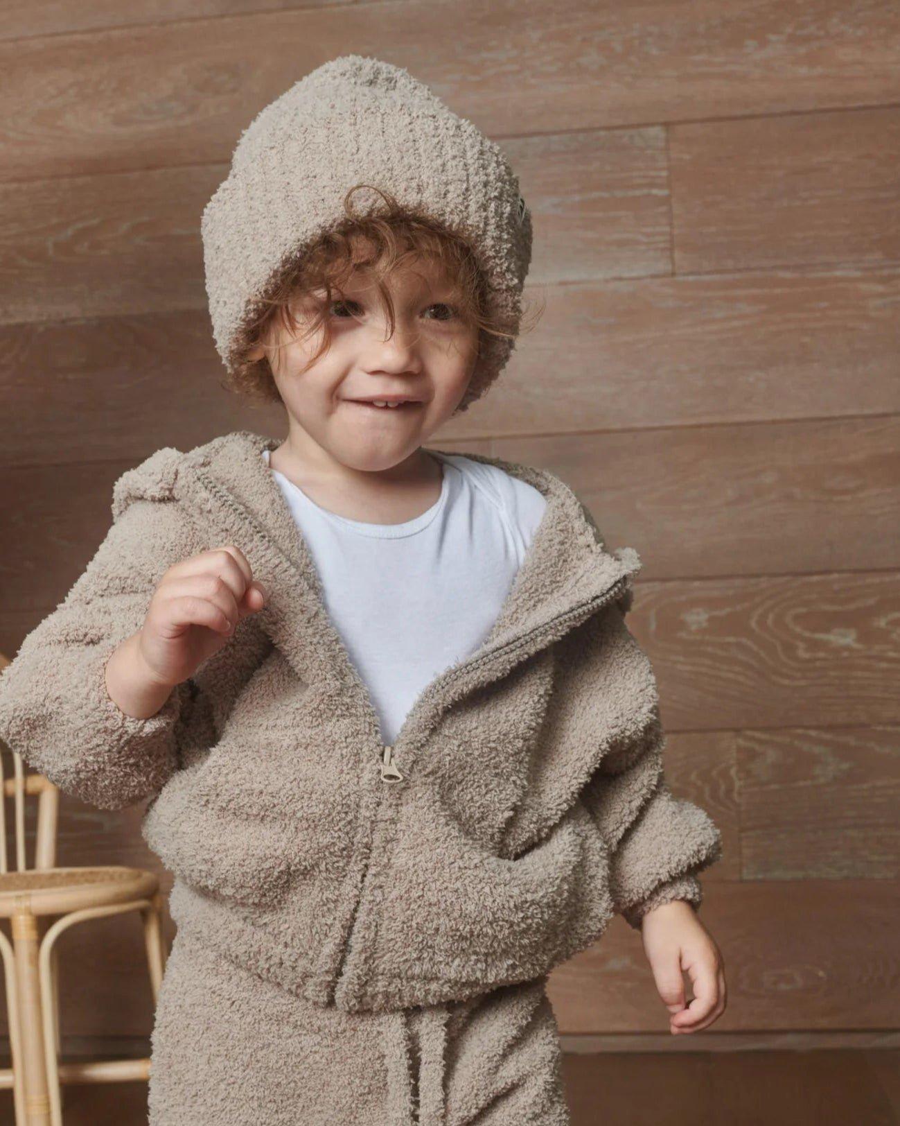 Ribbed Beanie Fuzzy - Taupe image number 4
