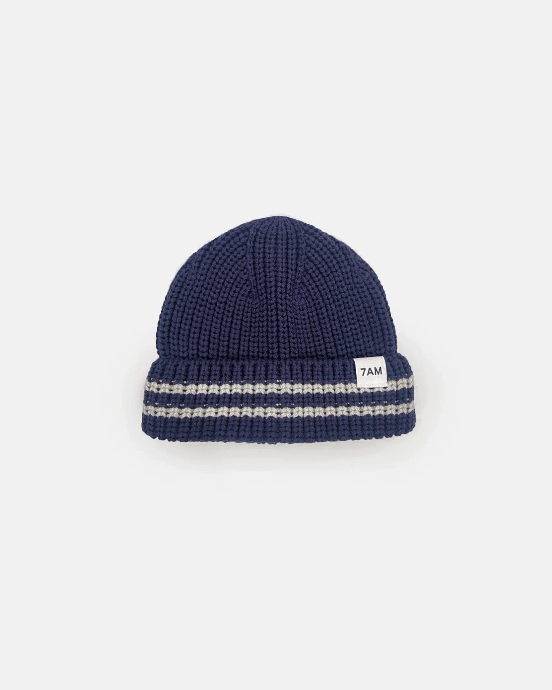 Beanie Tennis Chunky - Navy/Pearl Grey