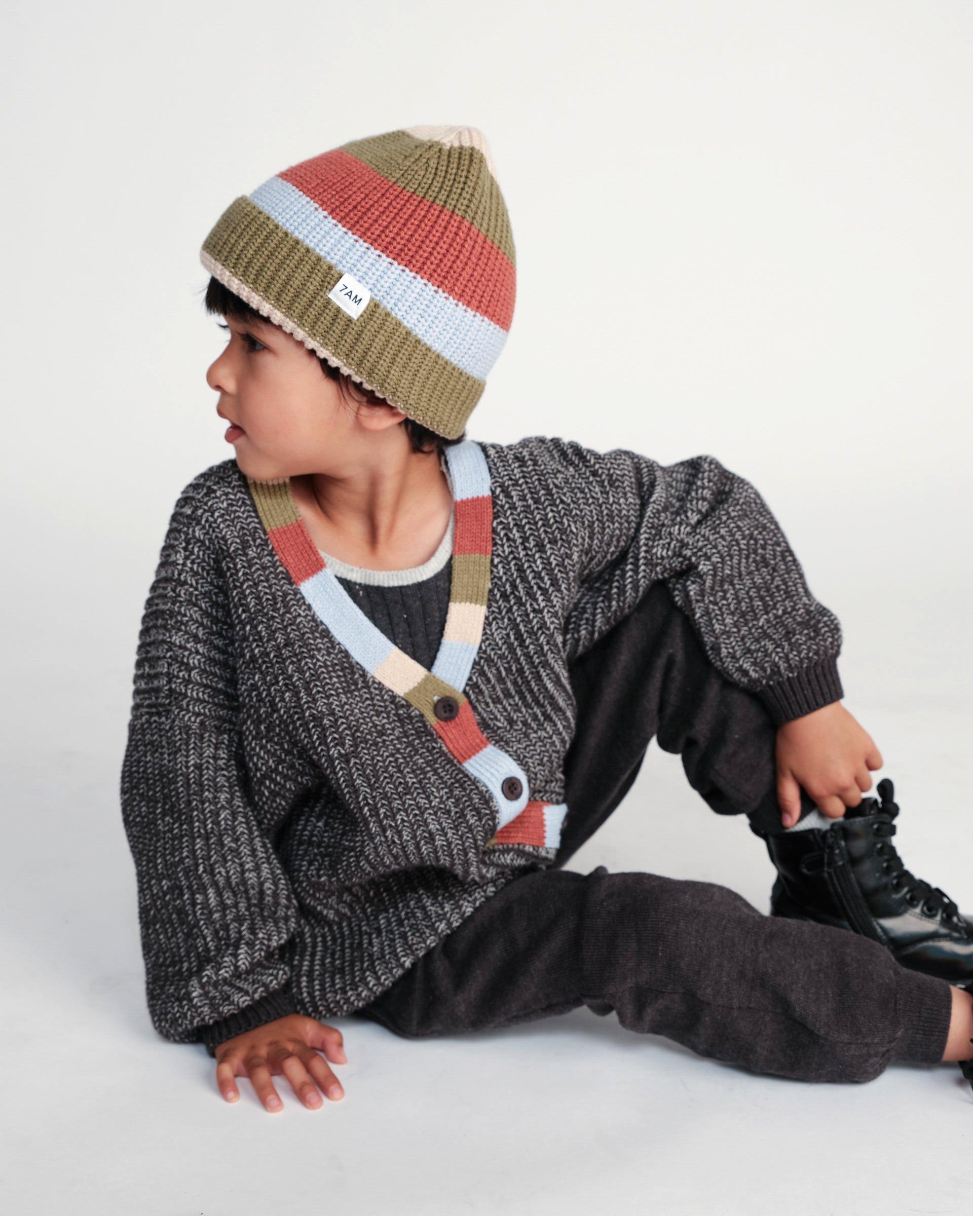 Beanie Stripe Chunky - Olive Multicolor Stripe image number 2