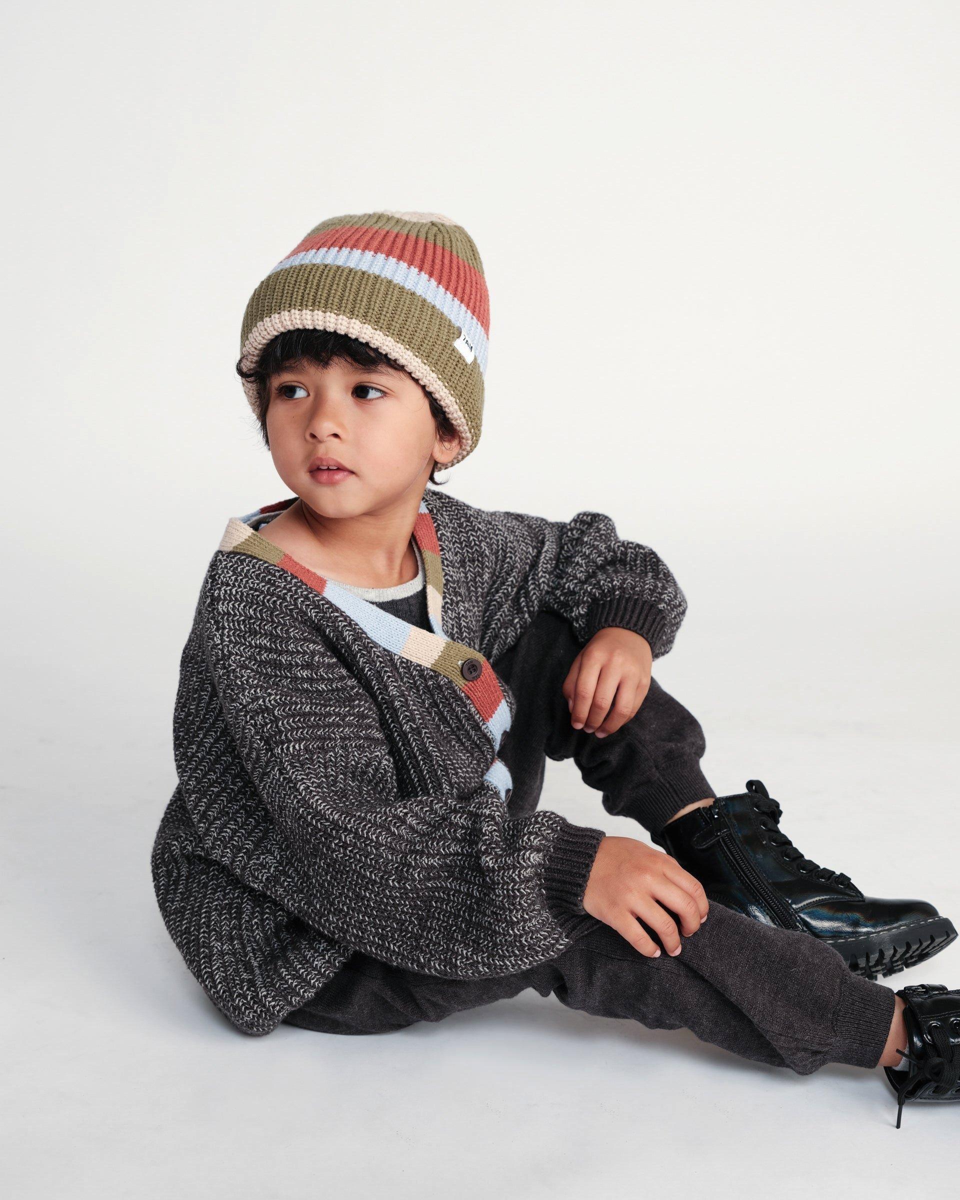 Beanie Stripe Chunky - Olive Multicolor Stripe image number 1