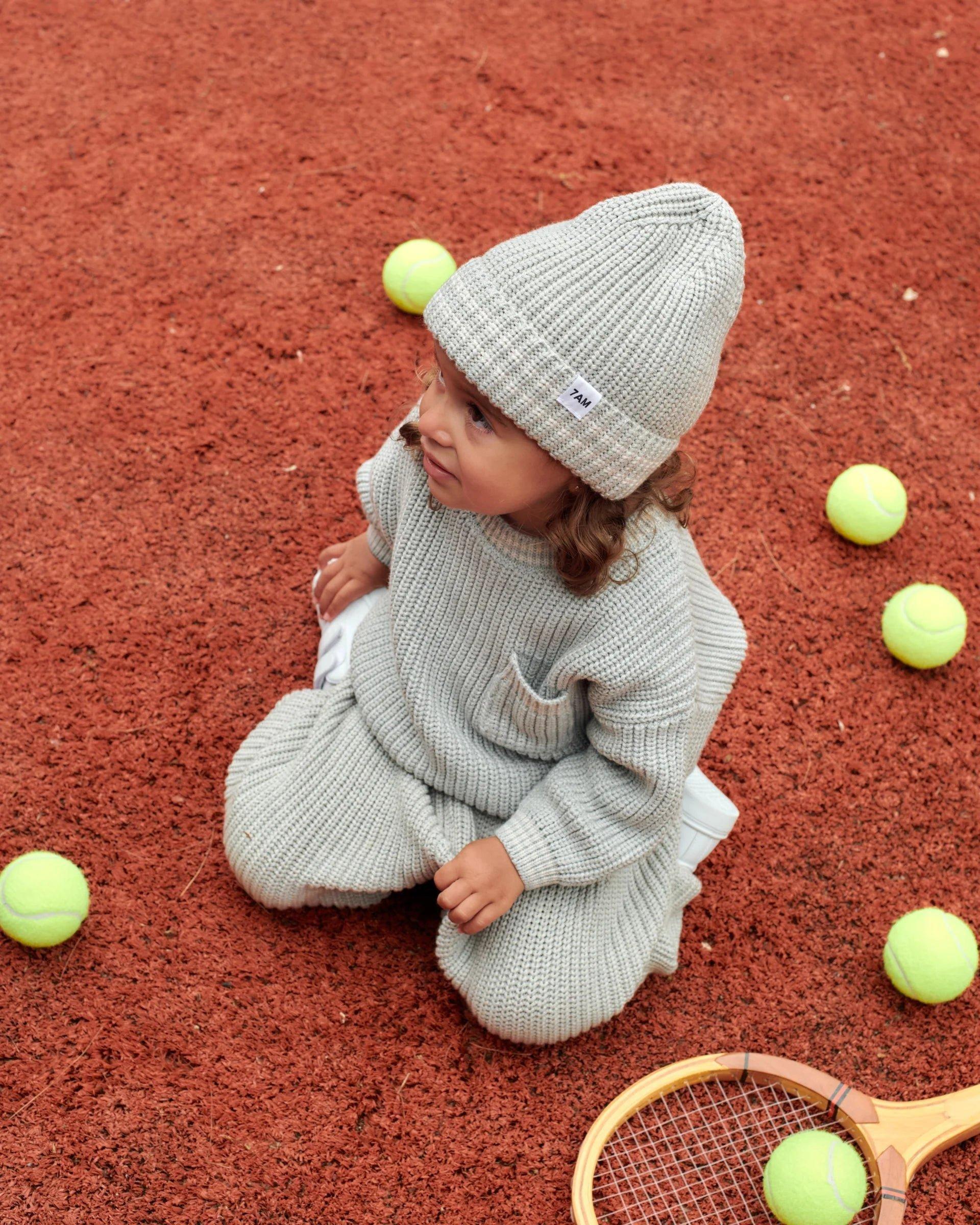 Beanie Tennis Chunky - Pearl Grey/Ecru image number 1