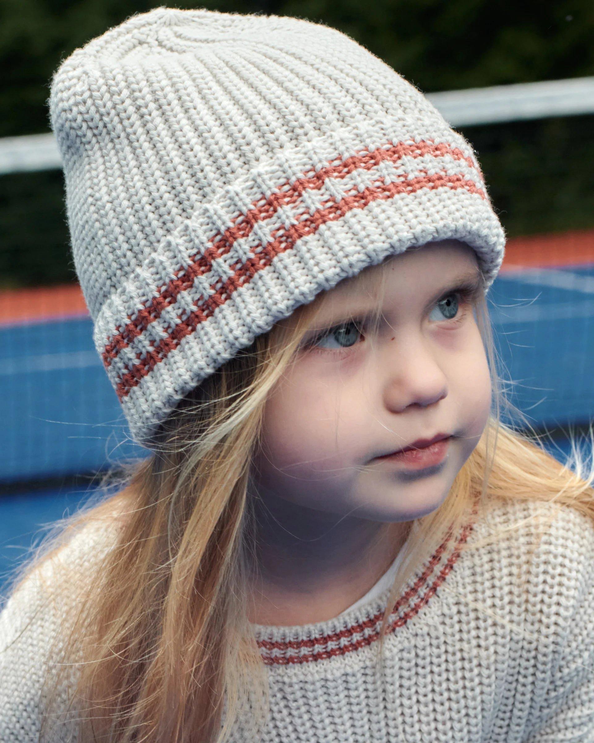 Beanie Tennis Chunky - Ecru/Terracotta image number 2