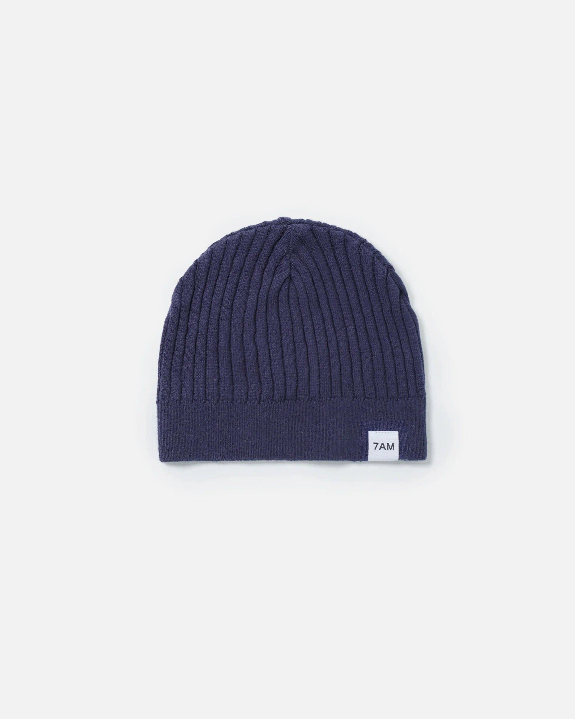 Cotton Beanie - Ribbed - Navy