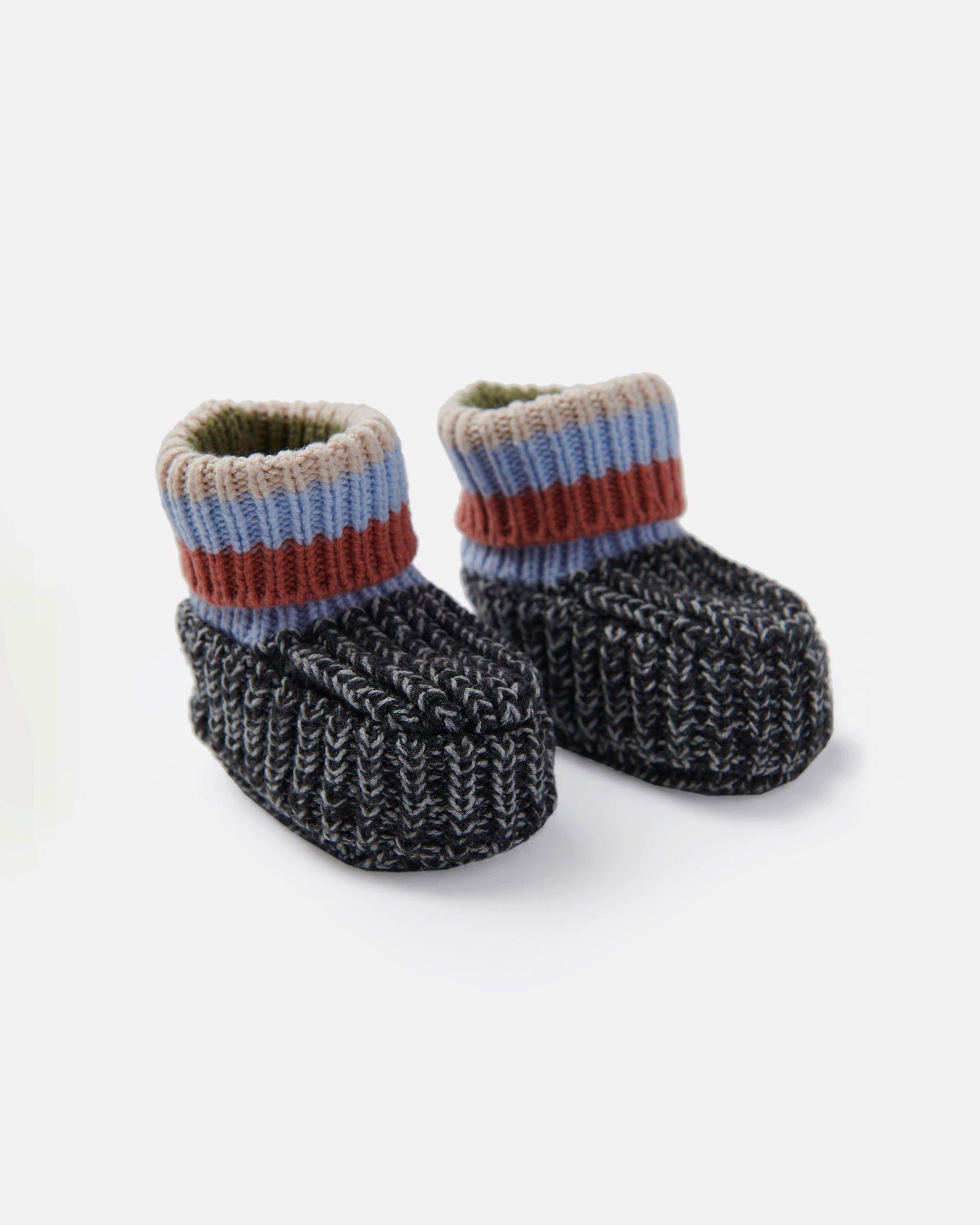 Chunky Slippers - Black Melange Multicolor