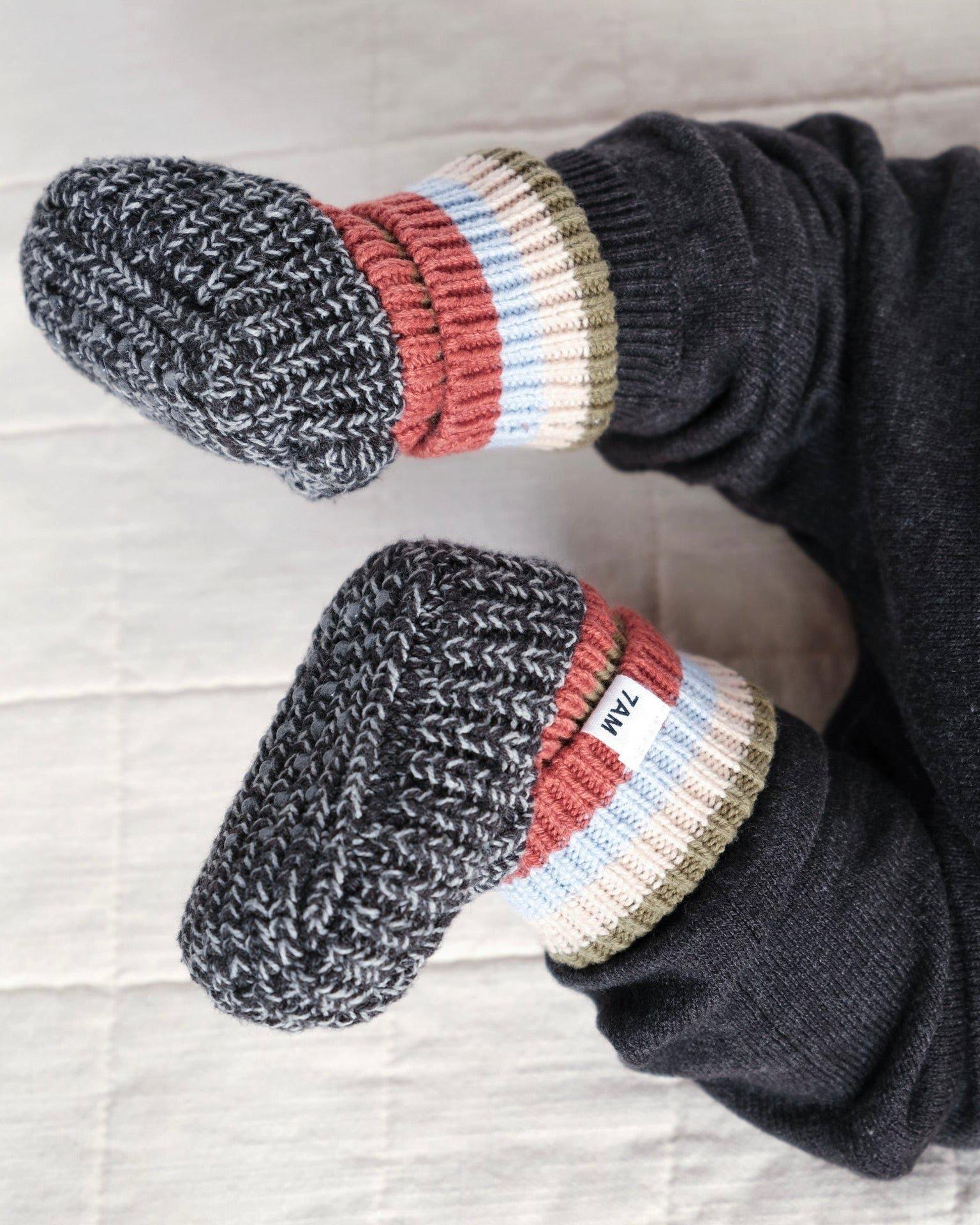 Chunky Slippers - Black Melange Multicolor image number 1