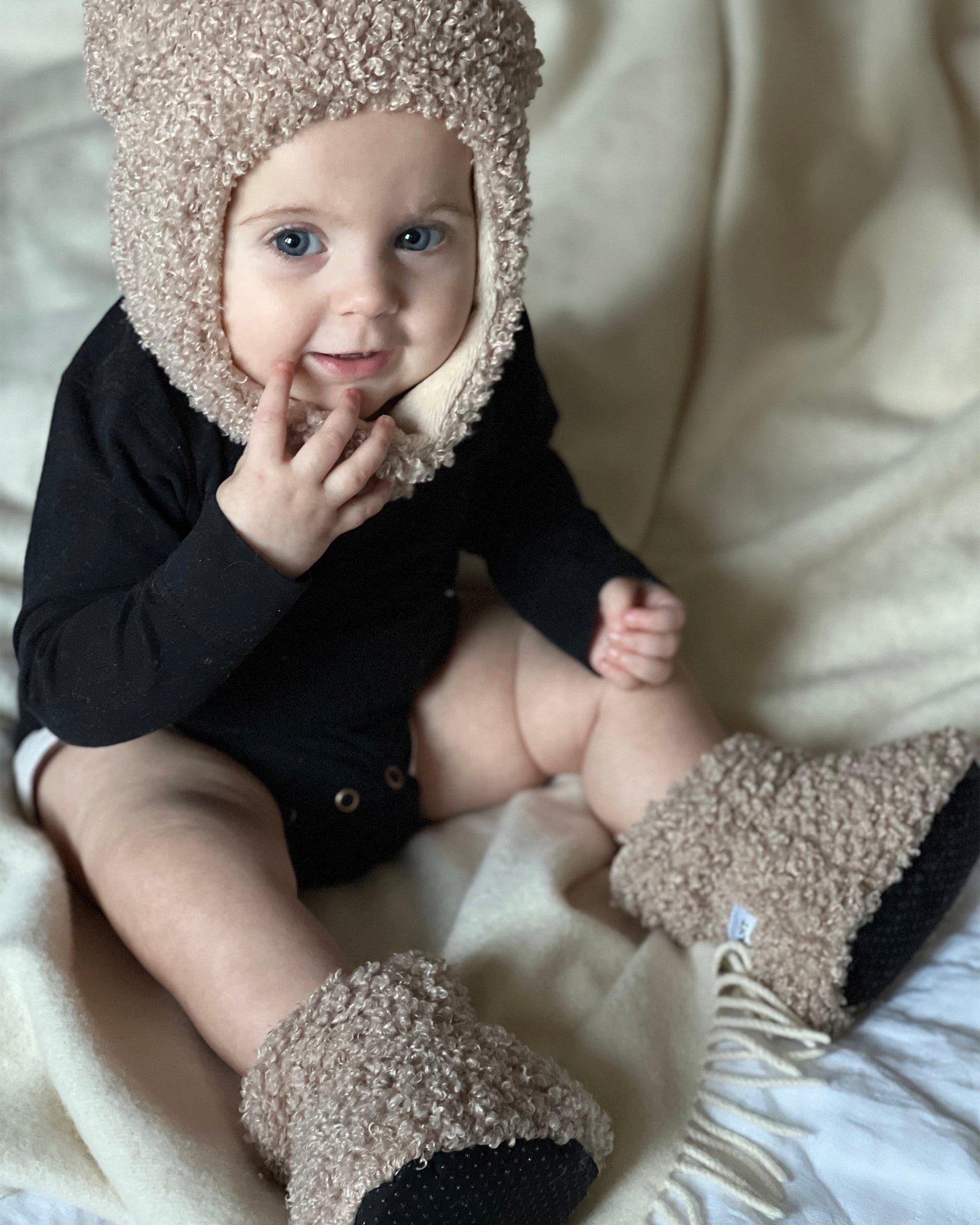 Baby Booties - Teddy - Oatmeal Teddy image number 2