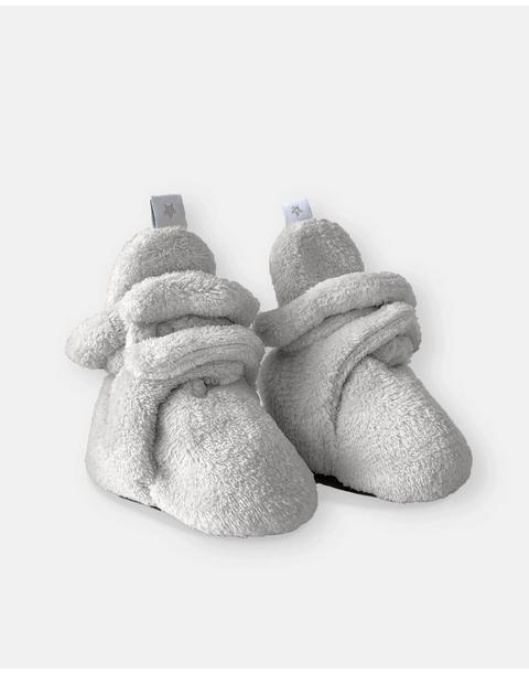 Baby Bootie Slippers - Plush - Pearl