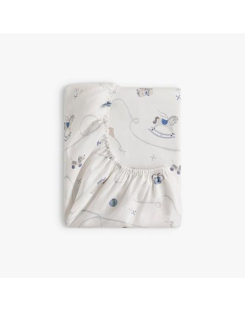 Little Toy Chest Crib Sheet - Ivory