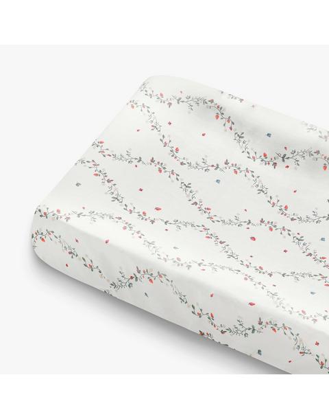 Botanical Berries Changing Pad Cover - Ivory