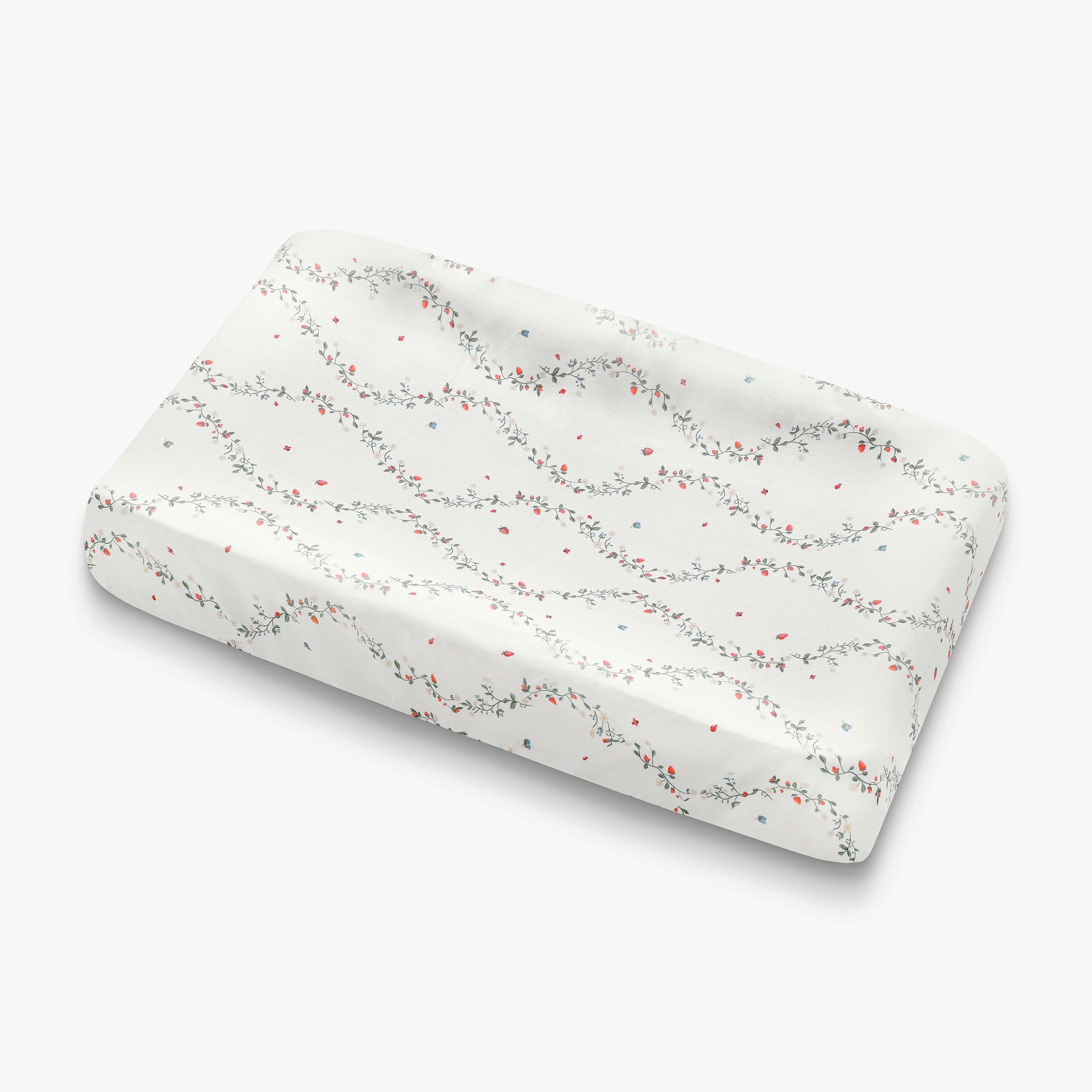 Botanical Berries Changing Pad Cover - Ivory image number 1