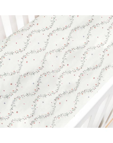 Botanical Berries Crib Sheet - Ivory