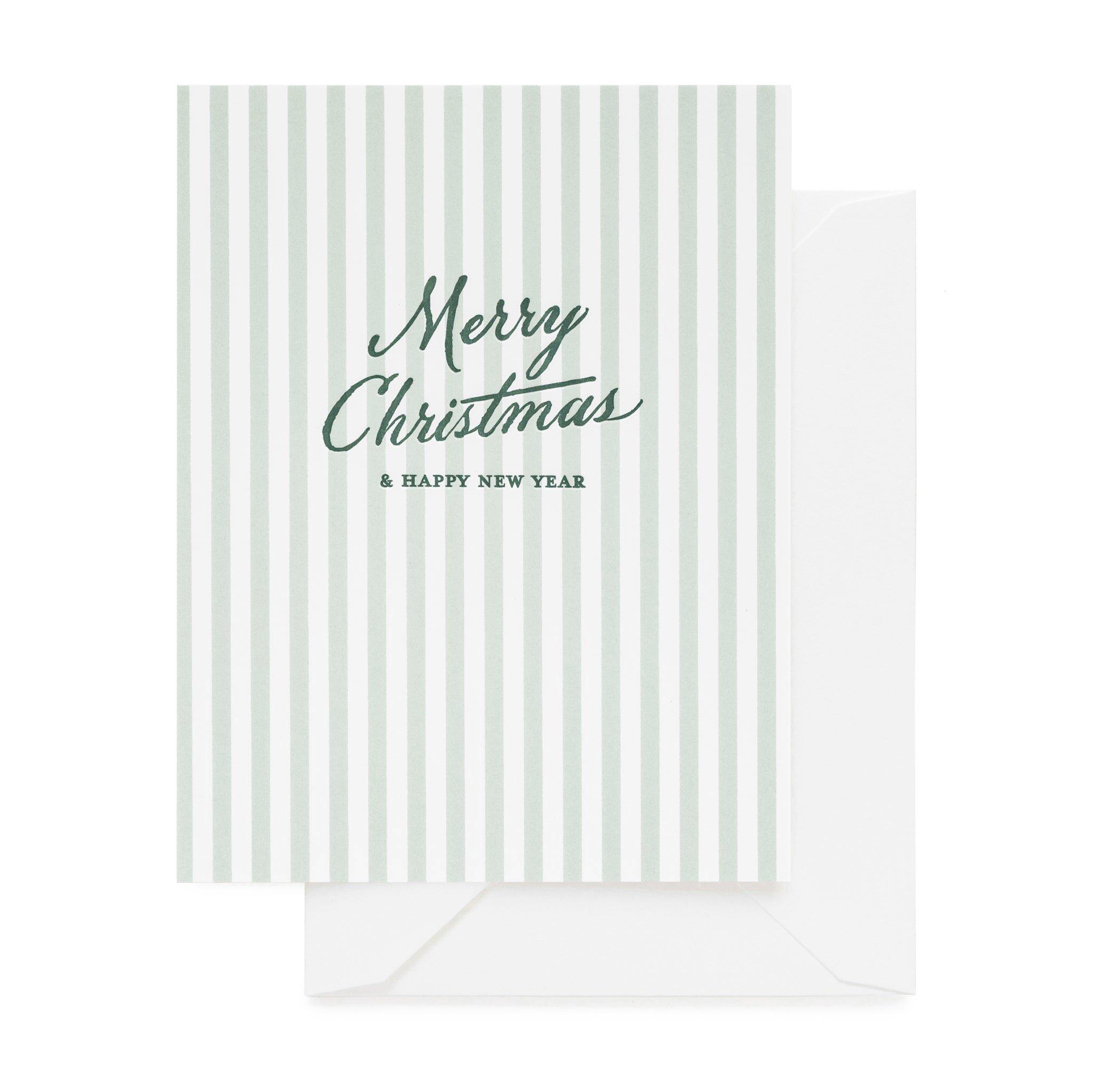Merry Christmas Stripes Holiday Card