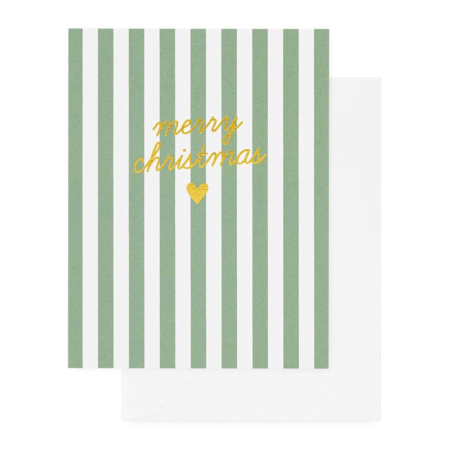 Merry Christmas Stripes Holiday Card