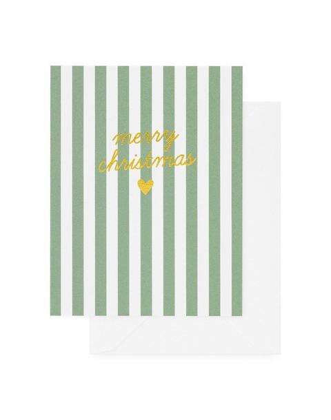 Merry Christmas Stripes Holiday Card