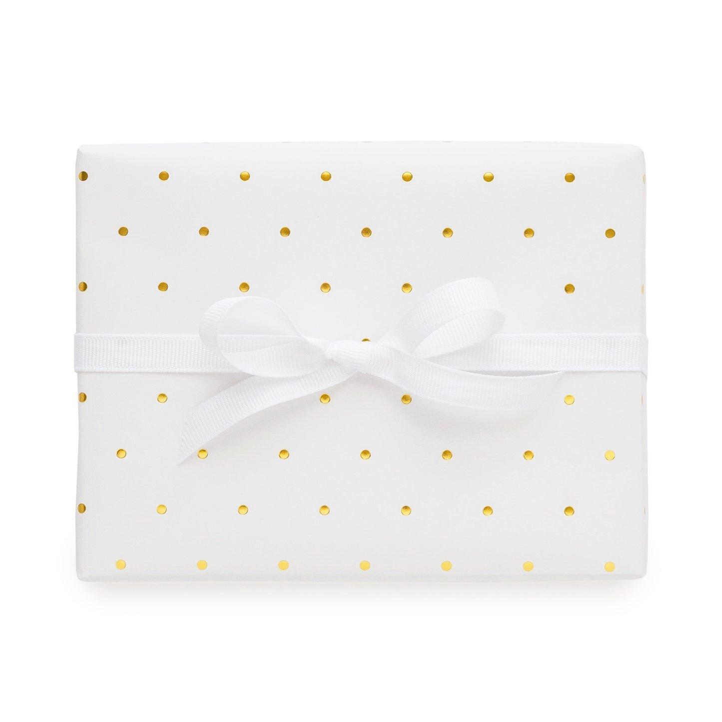 Gold Swiss Dot Wrap Roll