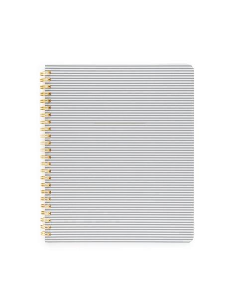 Spiral Notebook, Dusty Blue Stripe