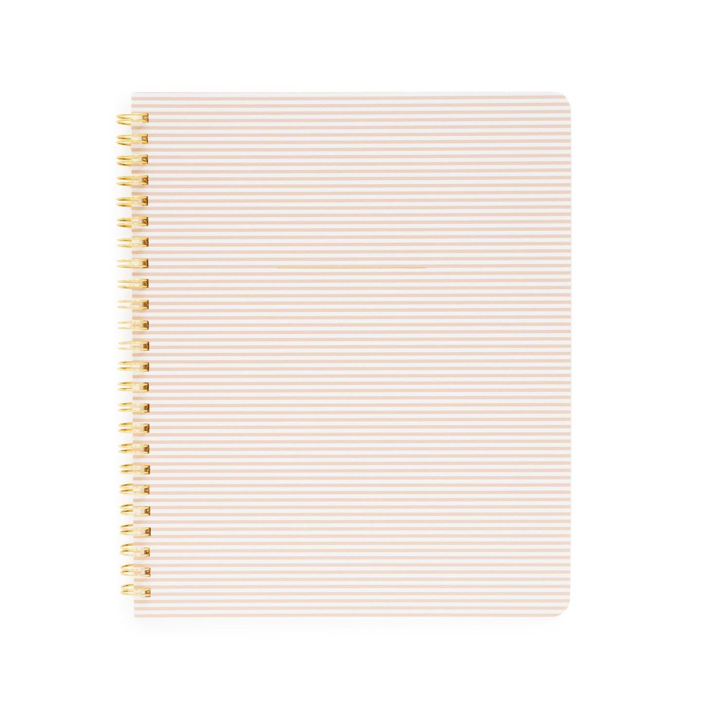 Spiral Notebook, Dusty Rose Stripe