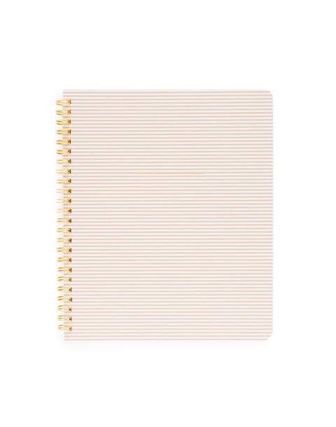 Spiral Notebook, Dusty Rose Stripe