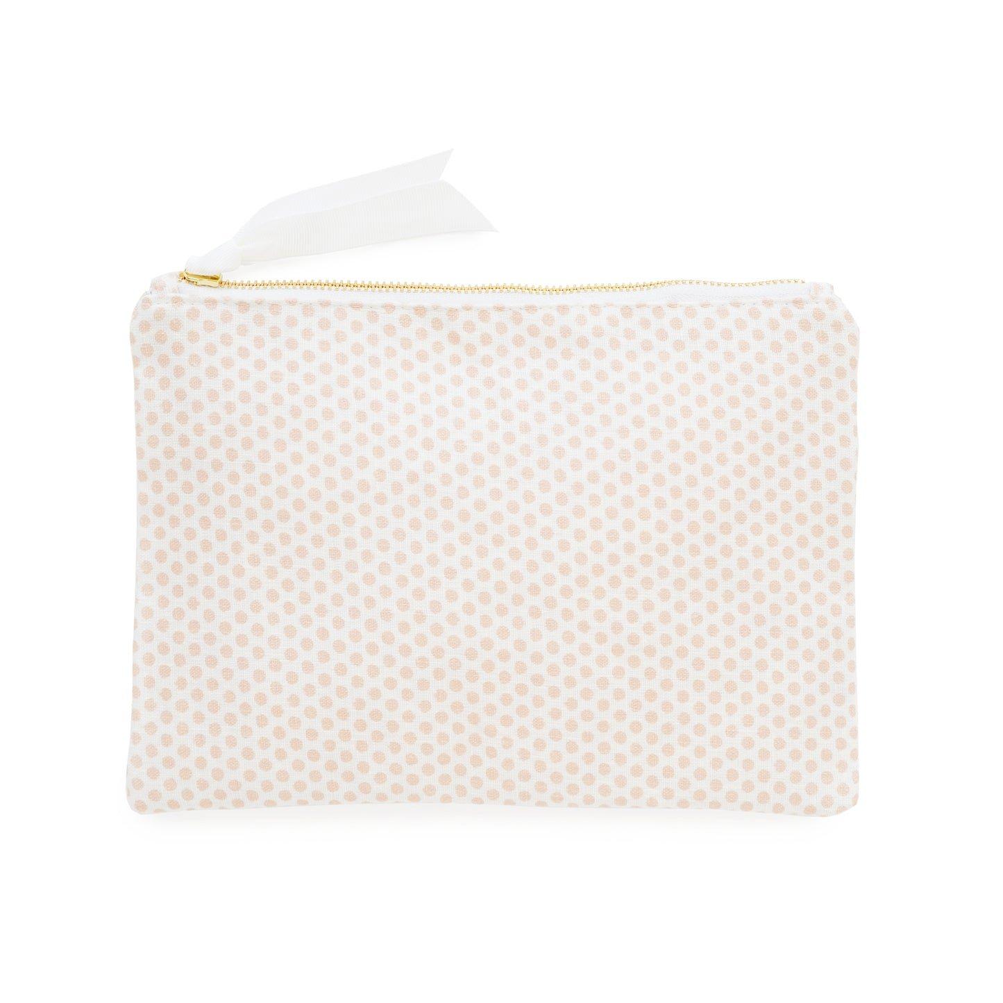 Signature Pouch, Pink Painted Dot