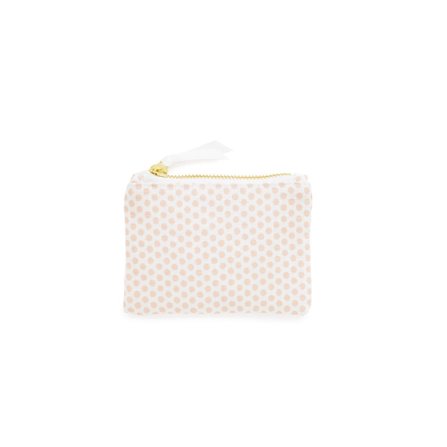 Mini Pouch, Pink Painted Dot