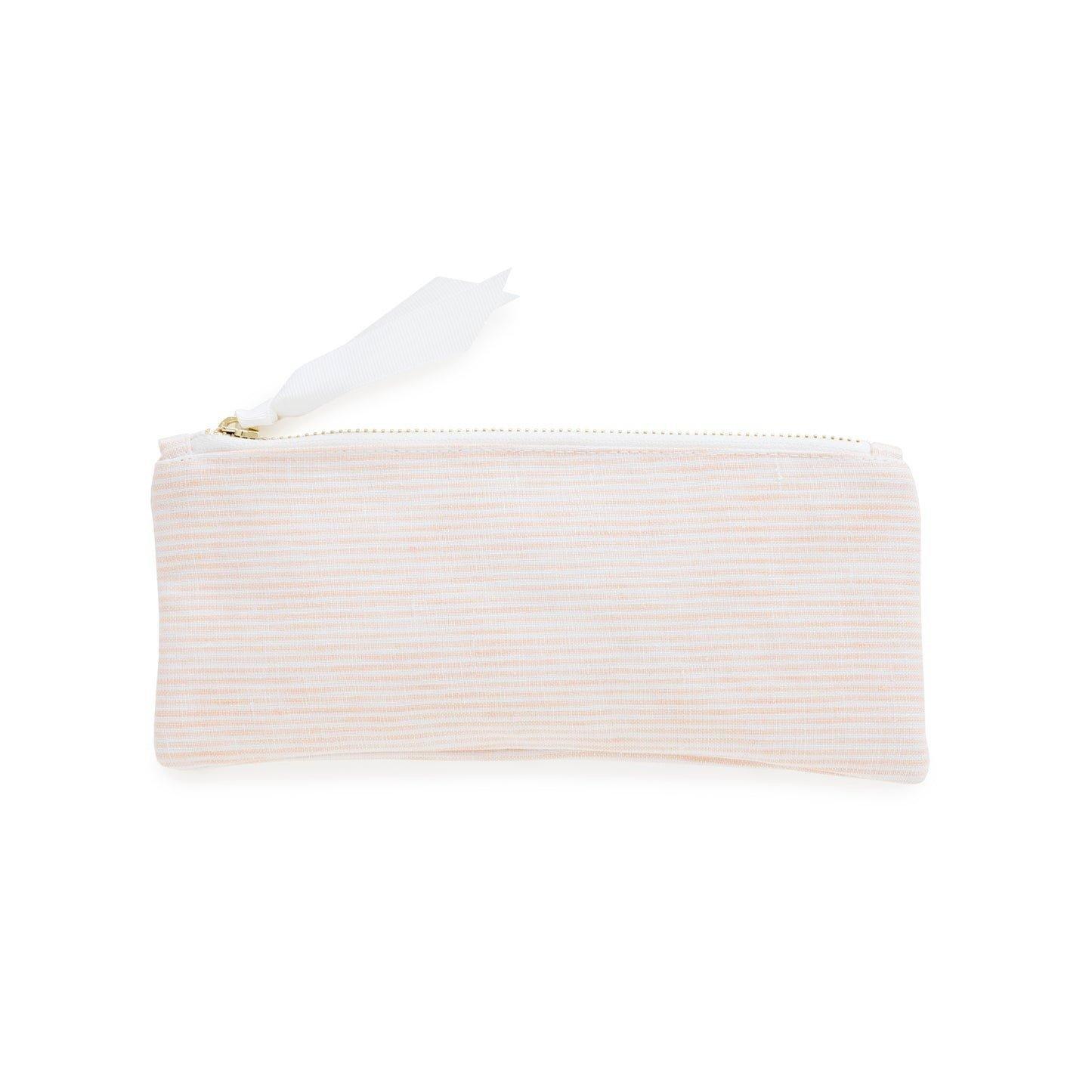 Pencil Pouch, Pink Painted Stripe