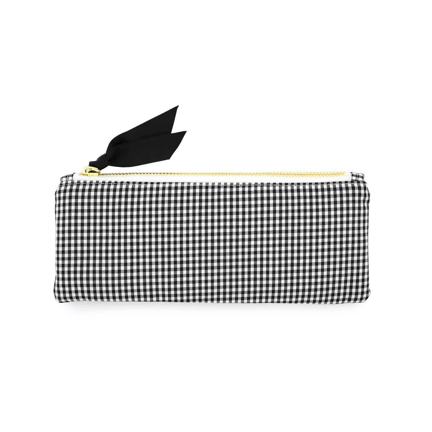 Pencil Pouch, Black and White Gingham