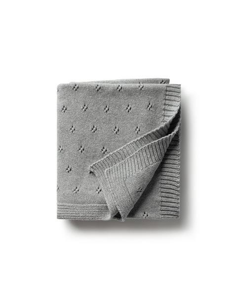 Flower Gray Baby Blanket