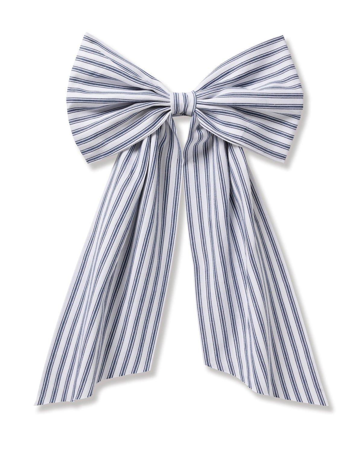 Wreath Bow in Navy French Ticking image number 1