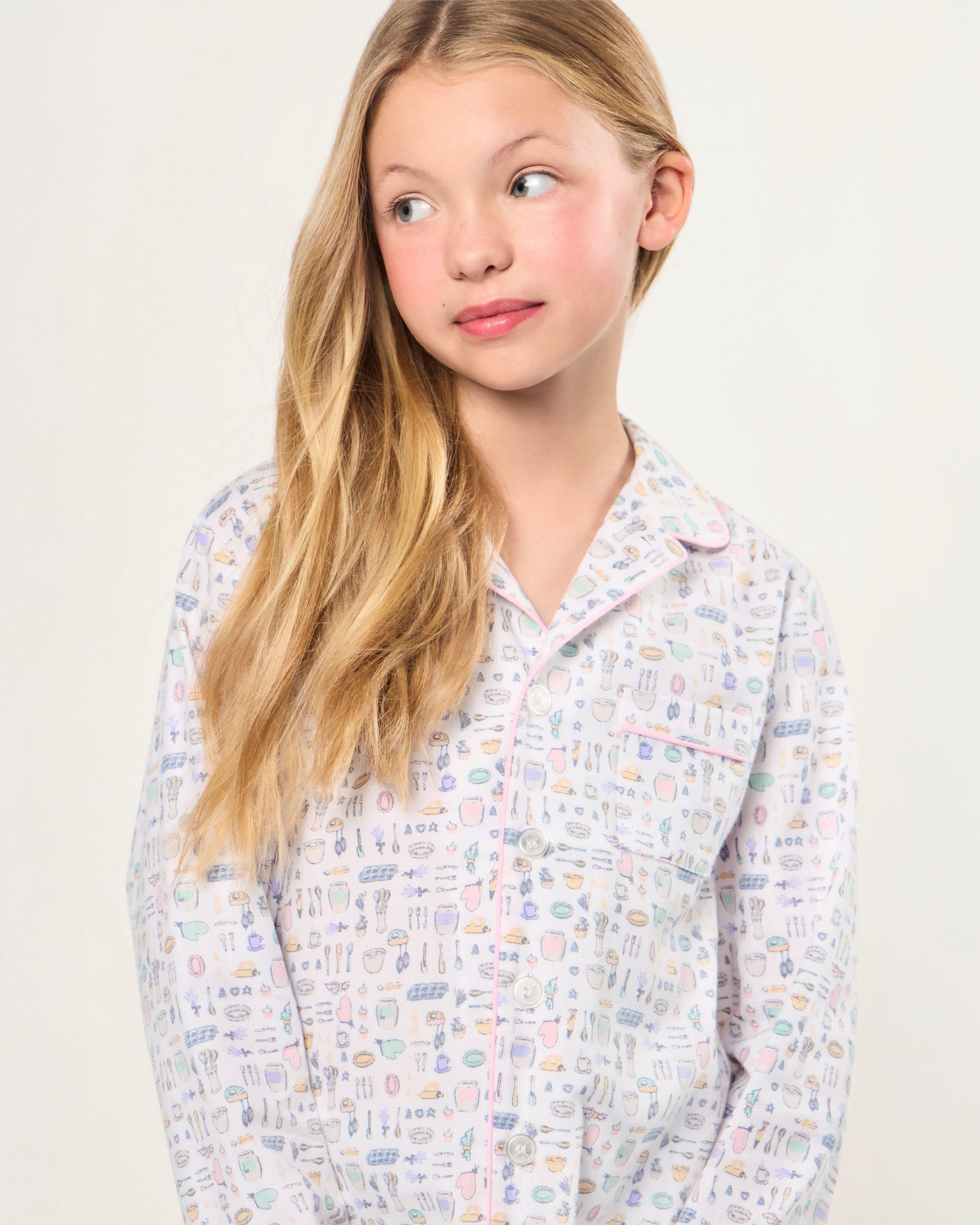 Kid's Twill Pajama Set in Baking Spirits Bright image number 2