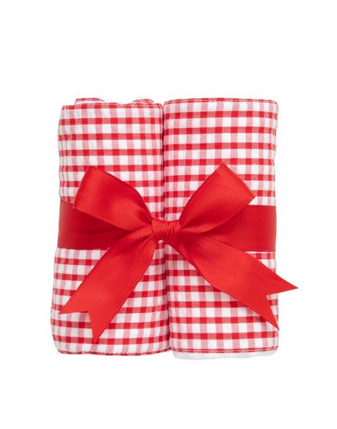 Big Check Set of Two Burp Cloths